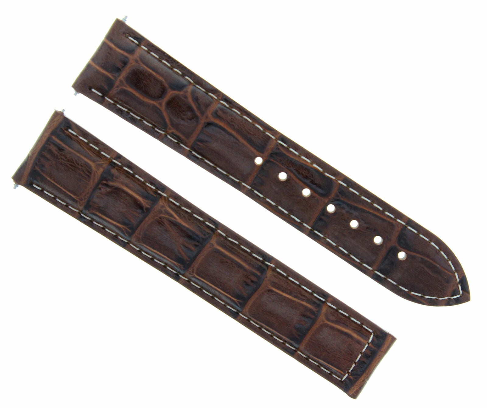 18MM LEATHER WATCH STRAP BAND FOR OMEGA SEAMASTER DEPLOYMENT CLASP L/BROWN WS