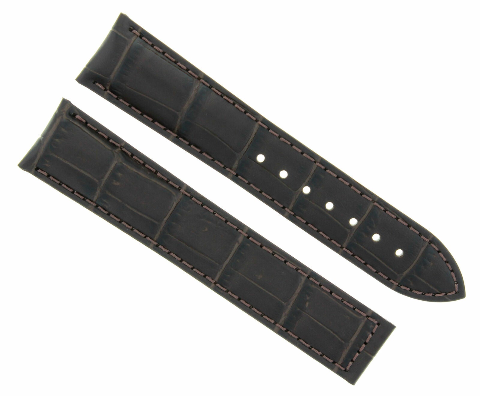 18MM LEATHER WATCH STRAP BAND FOR OMEGA SEAMASTER DEPLOYMENT CLASP DARK BROWN