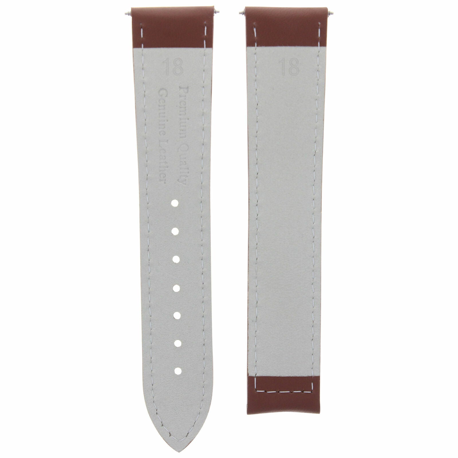 18MM LEATHER WATCH STRAP DEPLOYMENT CLASP FOR OMEGA SEAMASTER WATCH L/BROWN WS