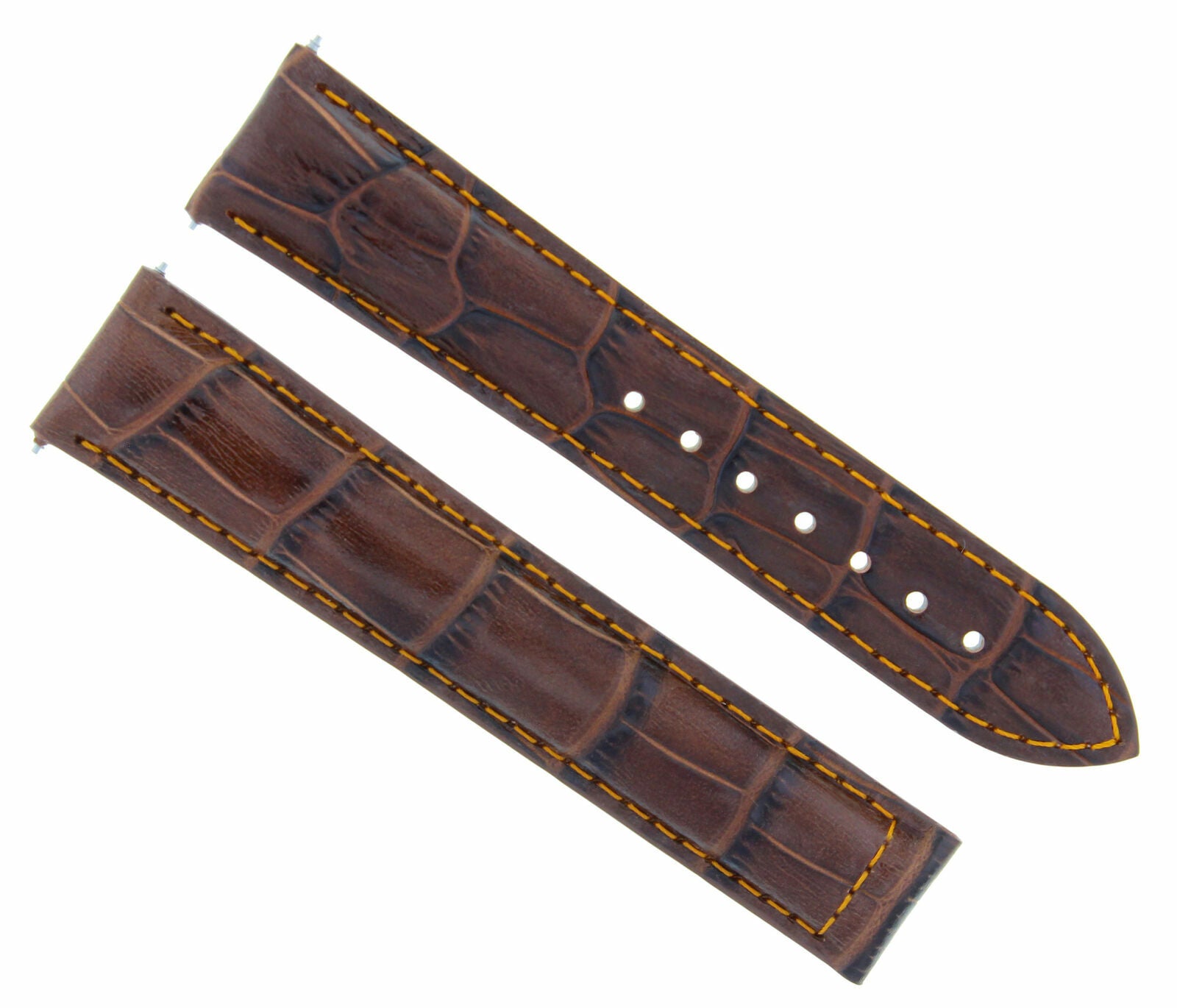 19MM LEATHER WATCH STRAP BAND DEPLOYMENT CLASP FOR OMEGA SEAMASTER L/BROWN OS