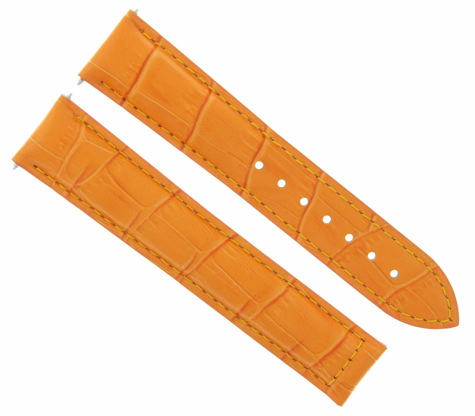 LEATHER WATCH STRAP BAND CLASP FOR 22MM OMEGA SEAMASTER PLANET OCEAN ORANGE