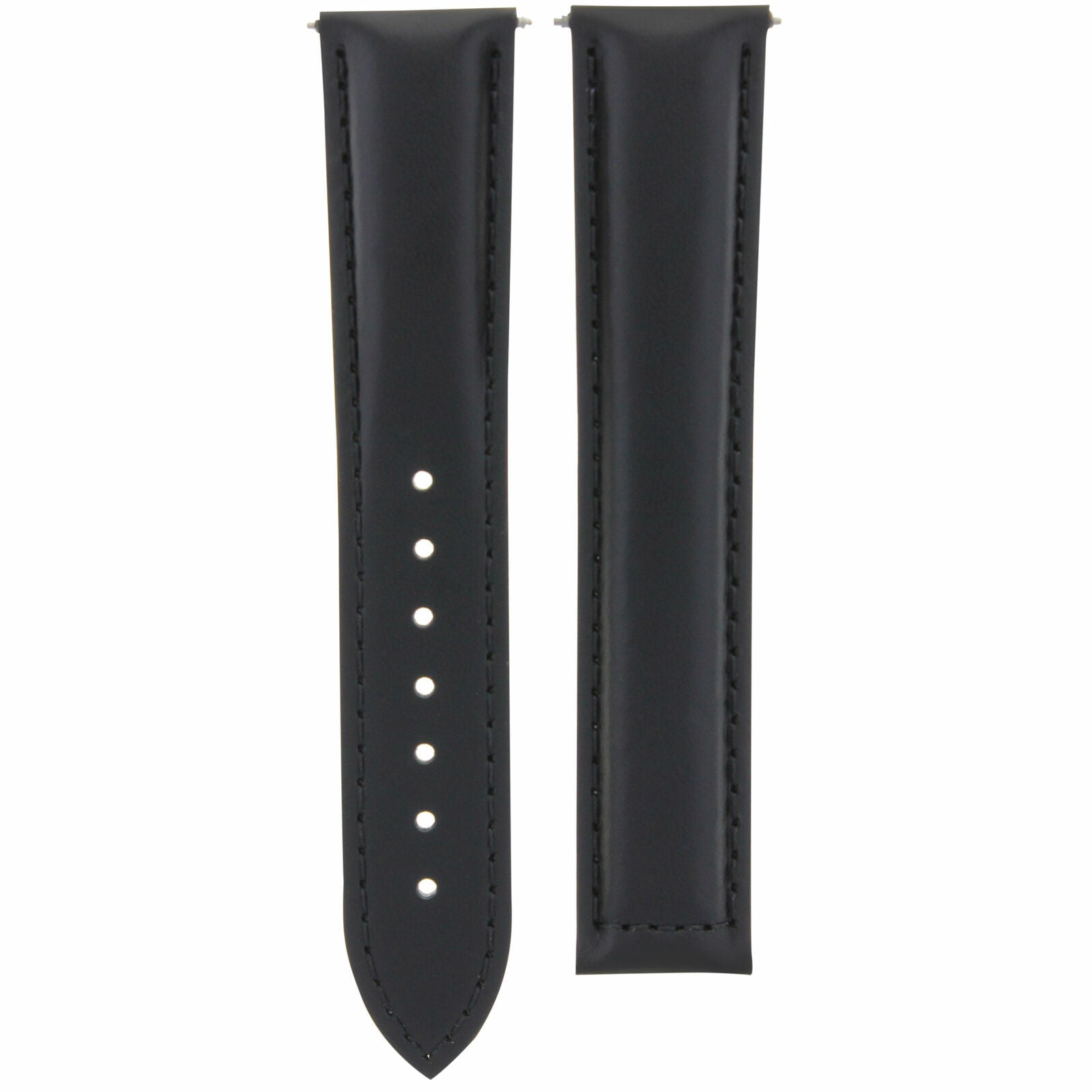 19/16MM LEATHER STRAP WATCH BAND FOR OMEGA SEAMASTER SPEEDMASTER MOOn BLACK