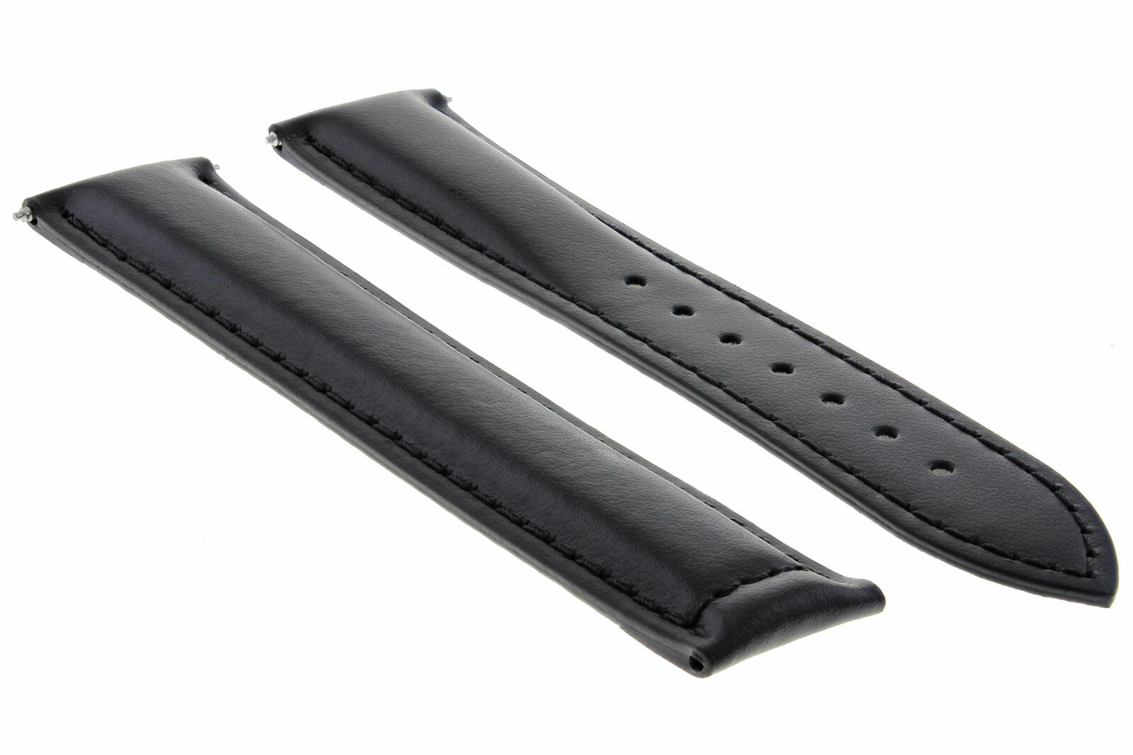 19/16MM LEATHER STRAP WATCH BAND FOR OMEGA SEAMASTER SPEEDMASTER MOOn BLACK
