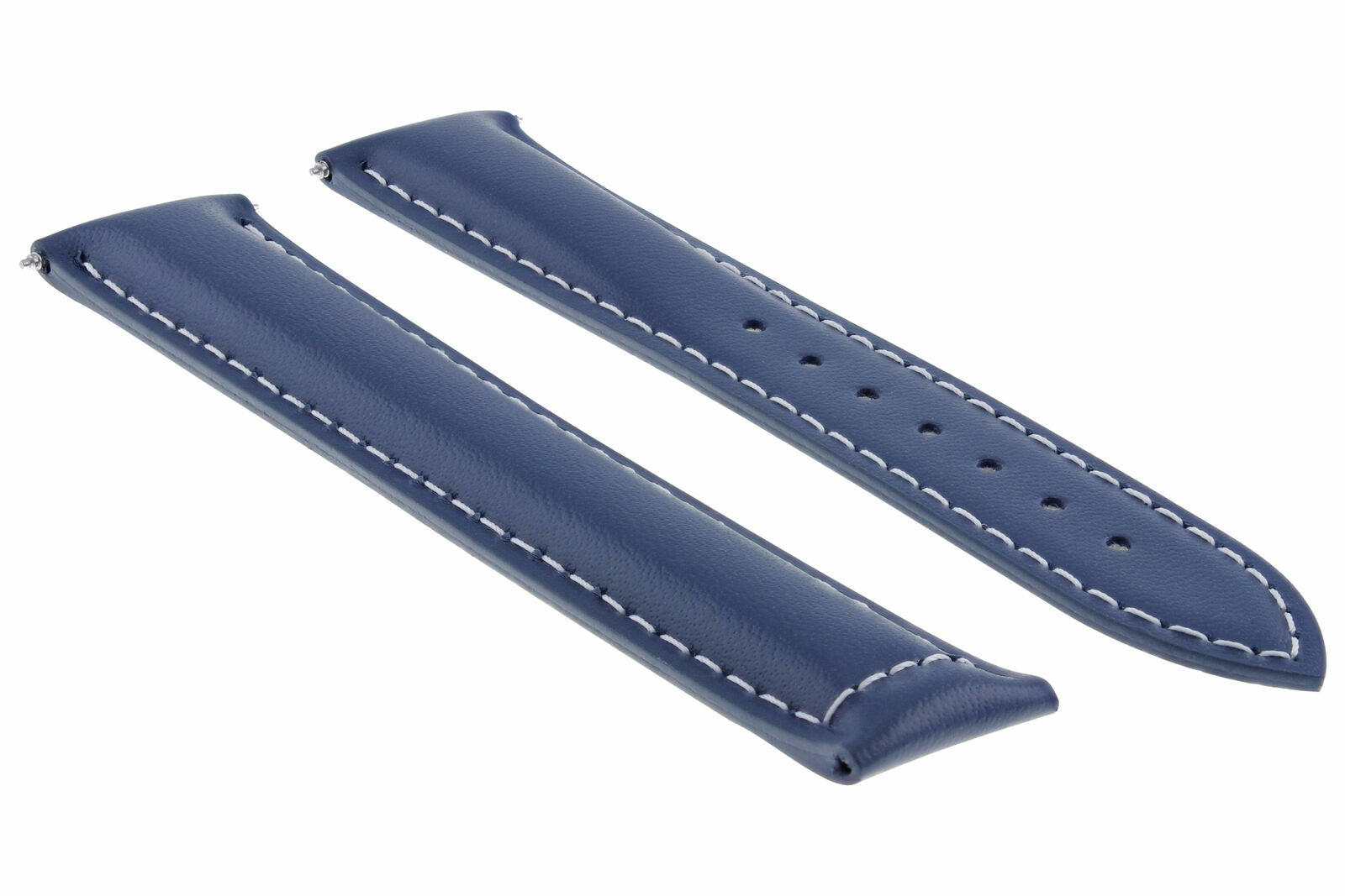 LEATHER STRAP WATCH BAND FOR OMEGA SEAMASTER SPEEDMASTER MOON 19/16 BLUE WS