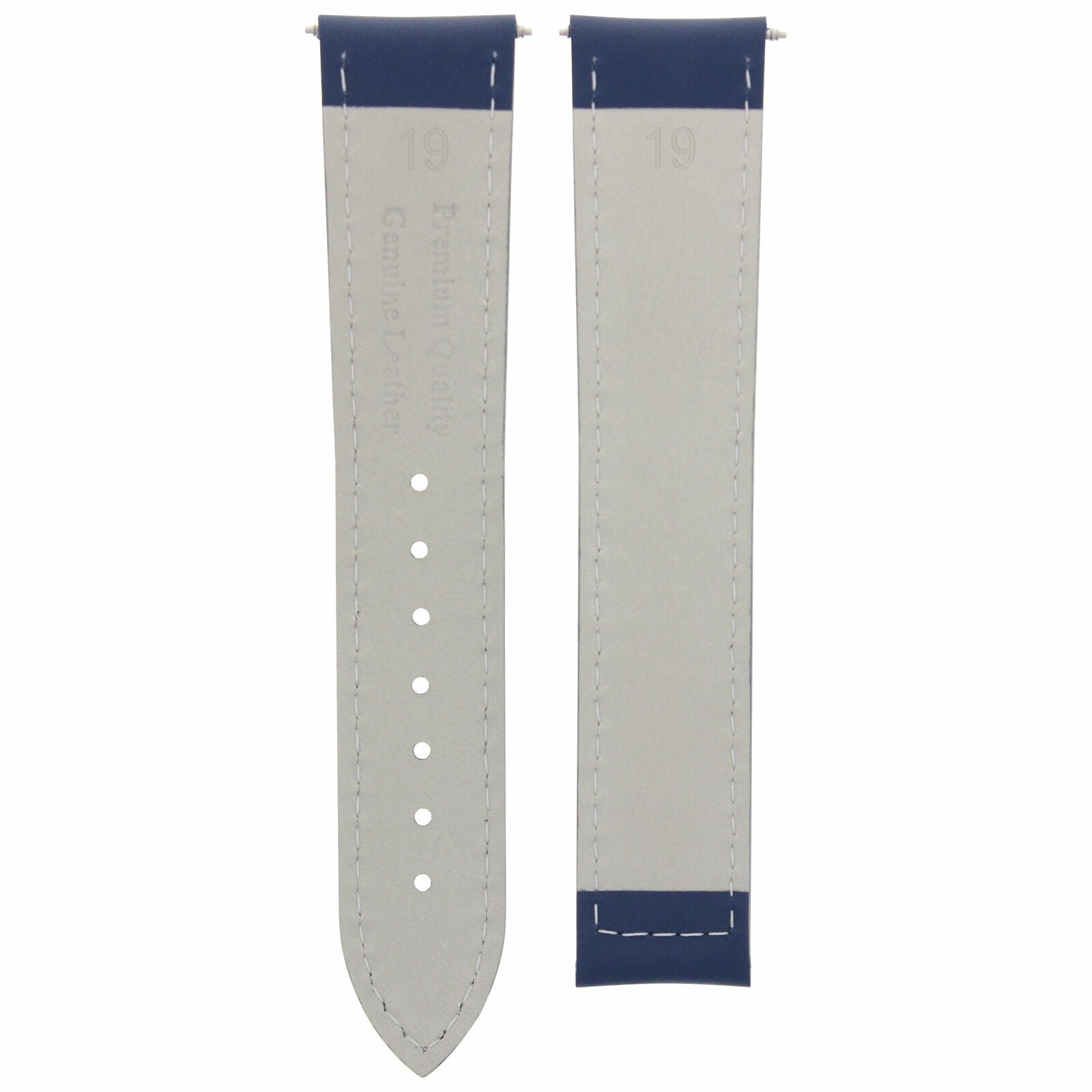 LEATHER STRAP WATCH BAND FOR OMEGA SEAMASTER SPEEDMASTER MOON 19/16 BLUE WS