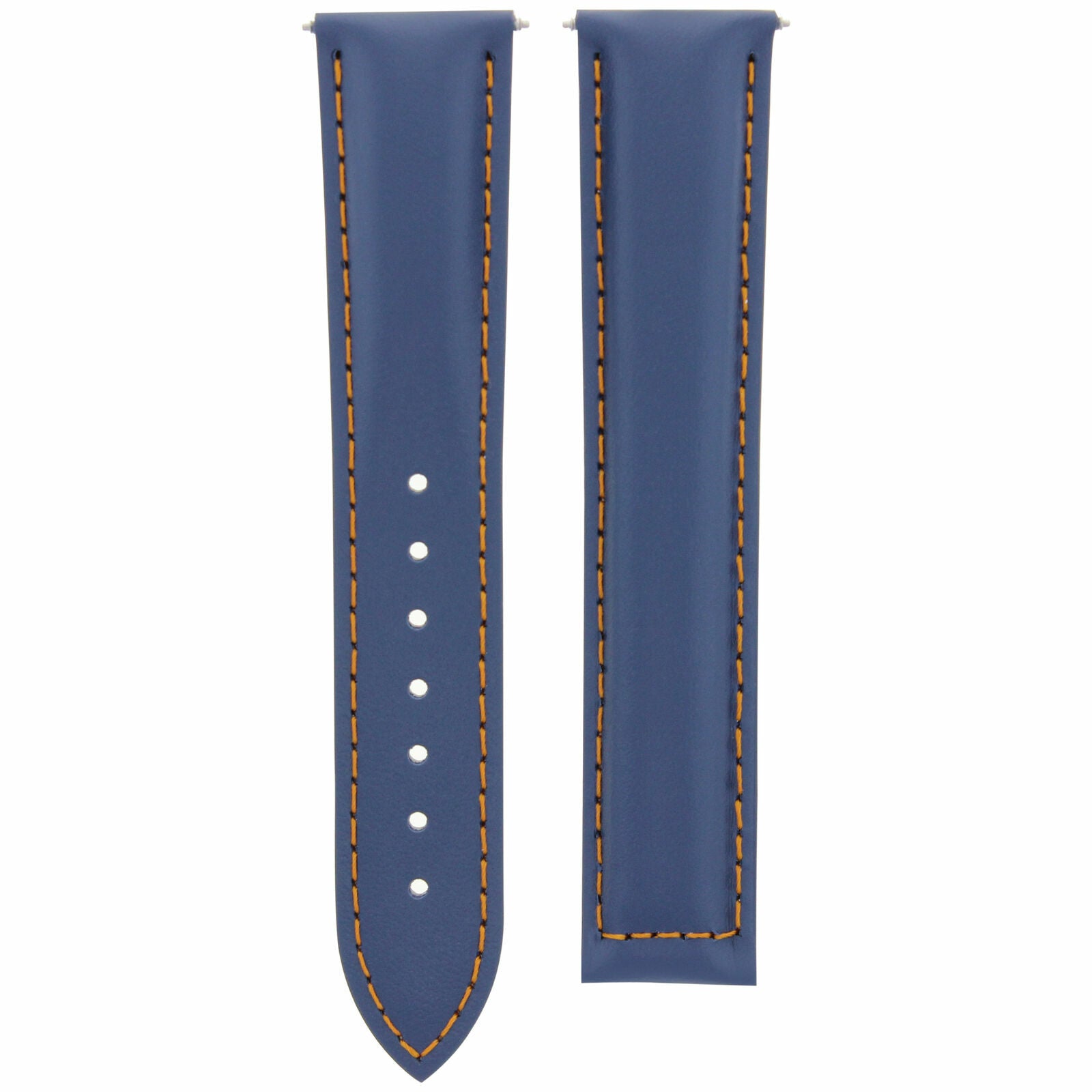 19/16MM LEATHER STRAP WATCH BAND FOR OMEGA SEAMASTER SPEEDMASTER MOON BLUE OS