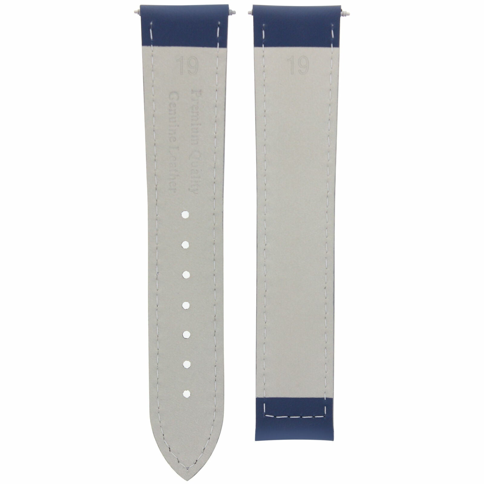 19/16MM LEATHER STRAP WATCH BAND FOR OMEGA SEAMASTER SPEEDMASTER MOON BLUE OS