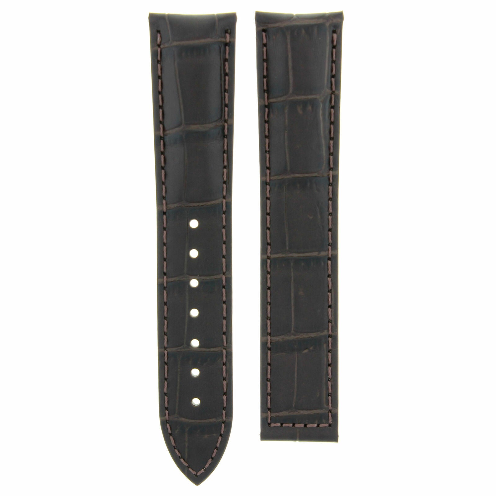 19MM LEATHER STRAP WATCH BAND FOR OMEGA SPEEDMASTER MOON WATCH CLASP D/BROWN