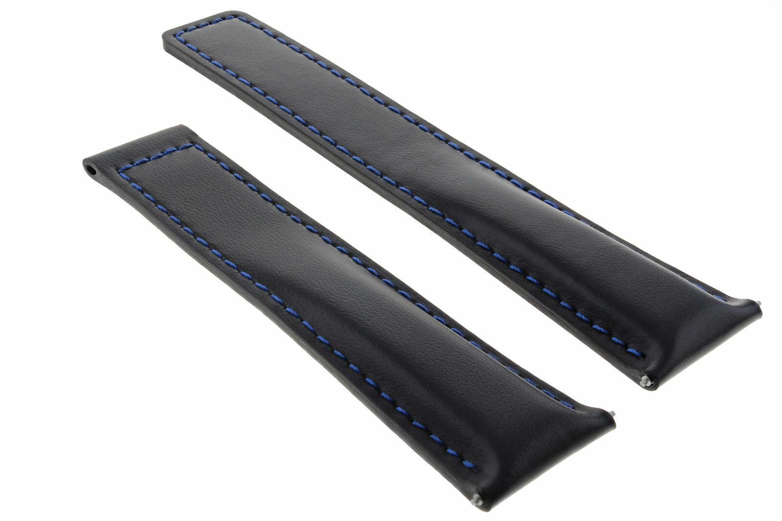 19MM LEATHER WATCH BAND STRAP SMOOTH CLASP FOR TAG HEUER CARRERA TWIN BLACK BLUE