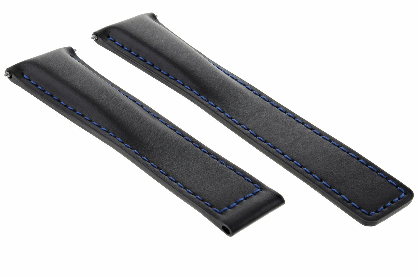 19MM LEATHER WATCH BAND STRAP SMOOTH CLASP FOR TAG HEUER CARRERA TWIN BLACK BLUE