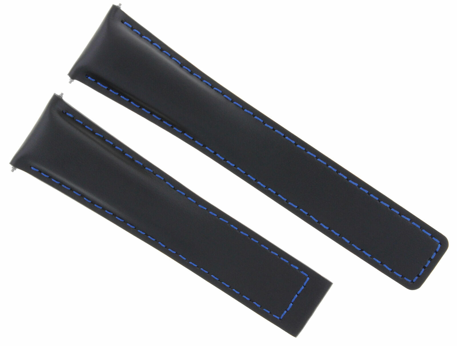 19MM LEATHER WATCH BAND STRAP SMOOTH CLASP FOR TAG HEUER CARRERA TWIN BLACK BLUE