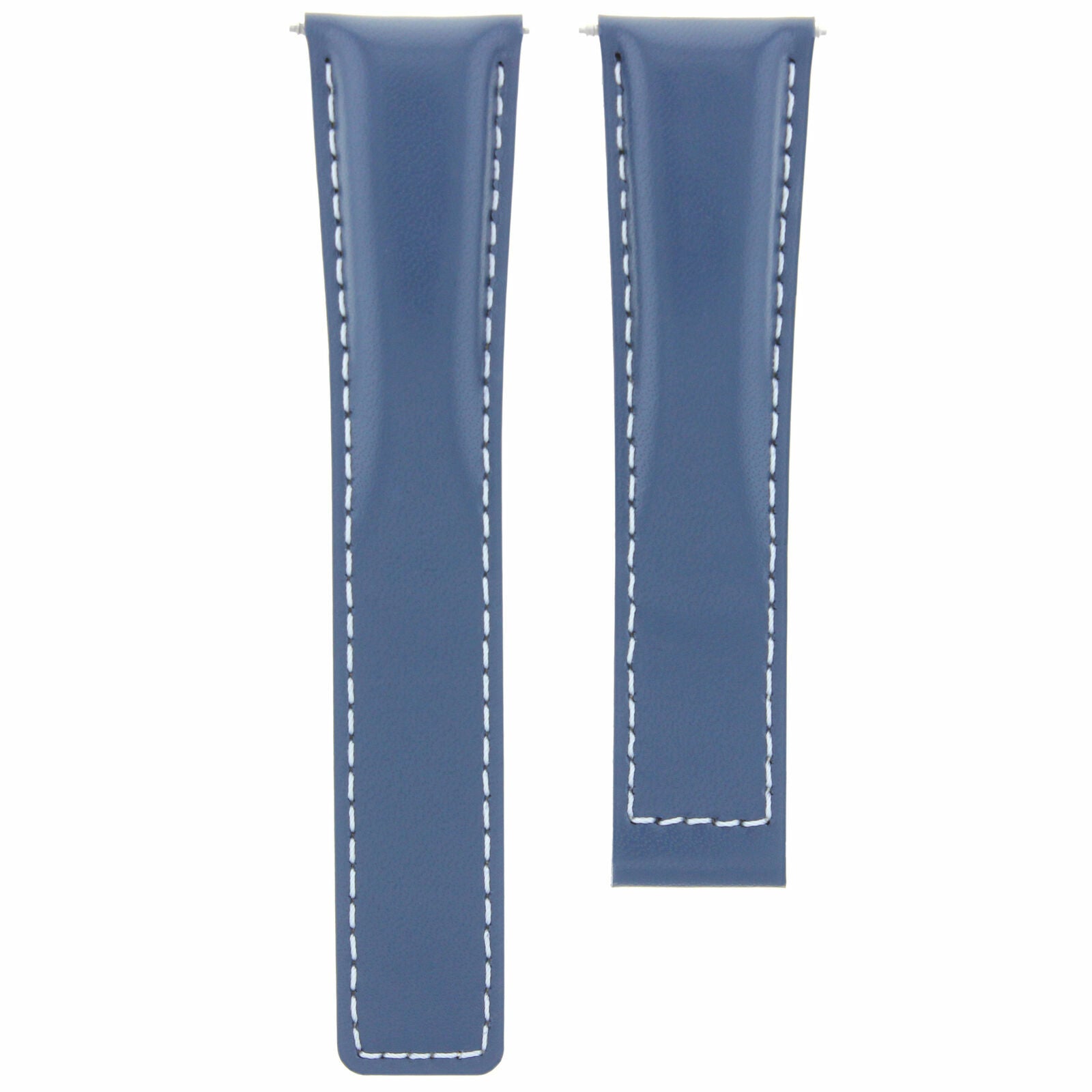19MM LEATHER WATCH BAND STRAP SMOOTH FOR TAG HEUER CARRERA TWIN TIME F1 BLUE WS