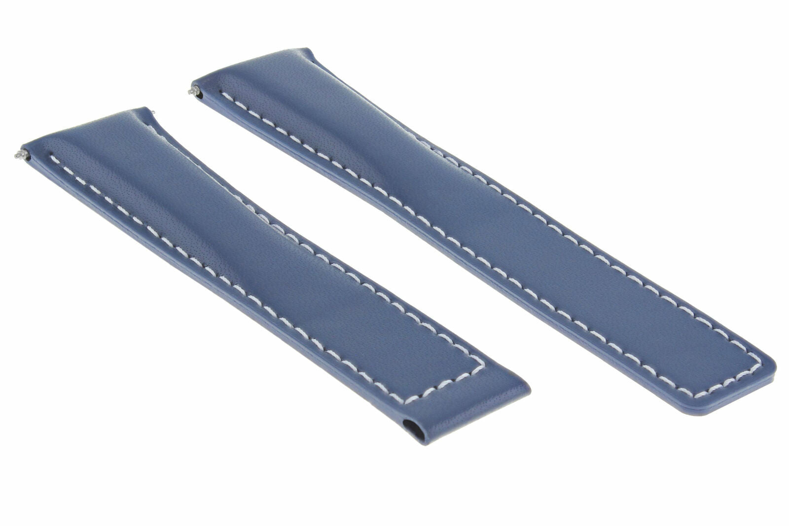 19MM LEATHER WATCH BAND STRAP SMOOTH FOR TAG HEUER CARRERA TWIN TIME F1 BLUE WS