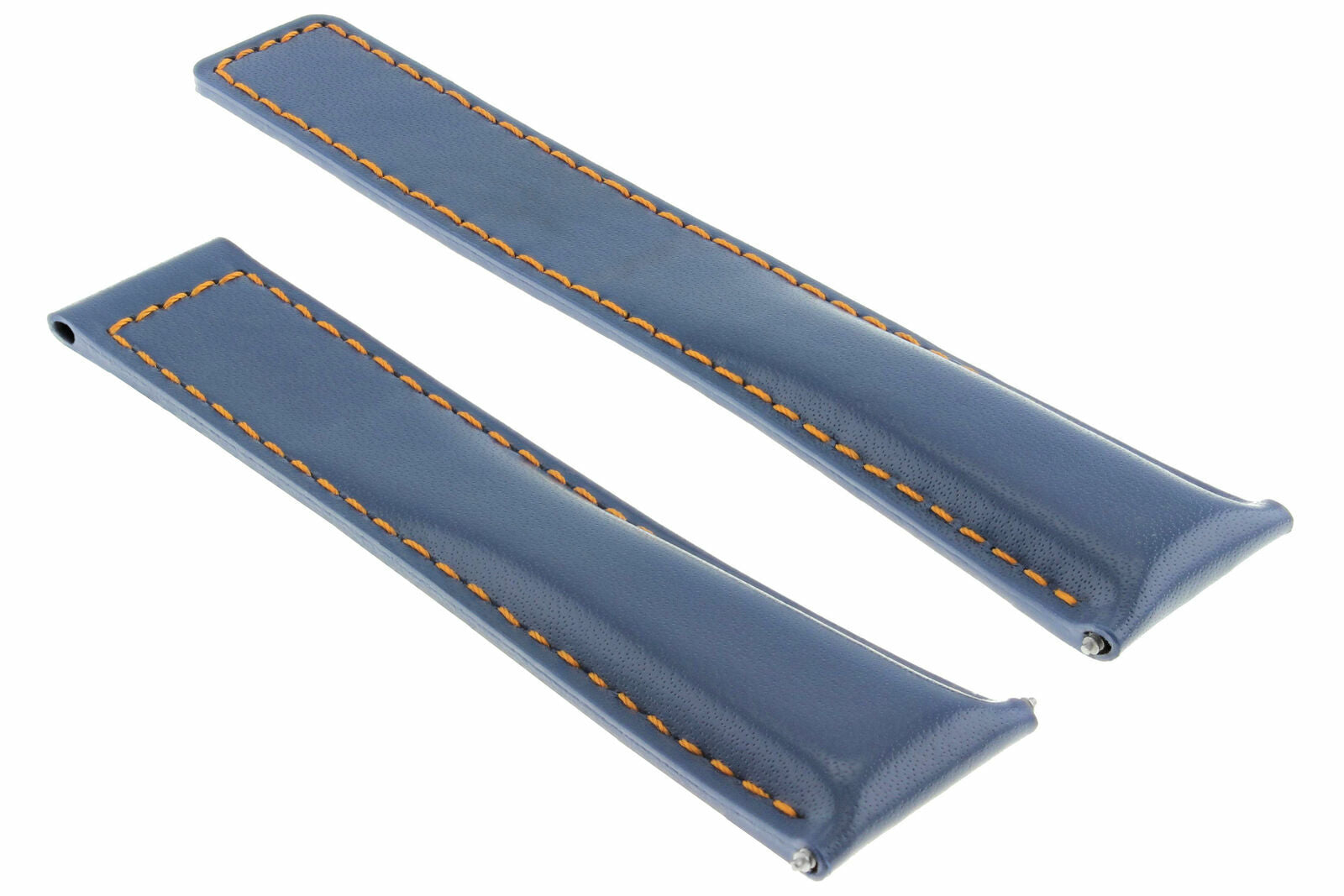 19MM LEATHER WATCH BAND STRAP SMOOTH CLASP FOR TAG HEUER CARRERA WATCH BLUE OS