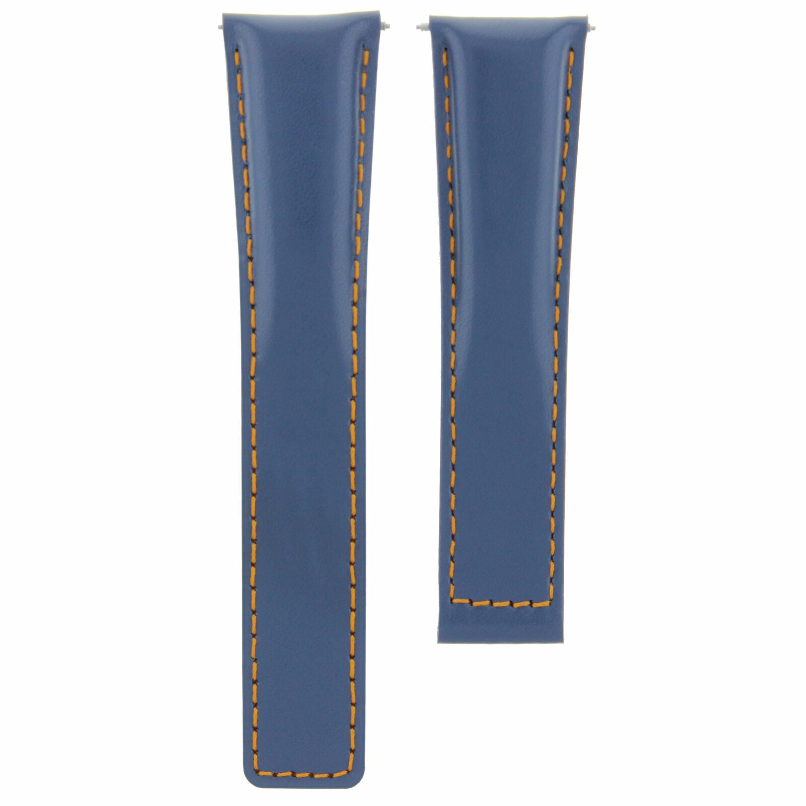 19MM LEATHER WATCH BAND STRAP SMOOTH CLASP FOR TAG HEUER CARRERA WATCH BLUE OS