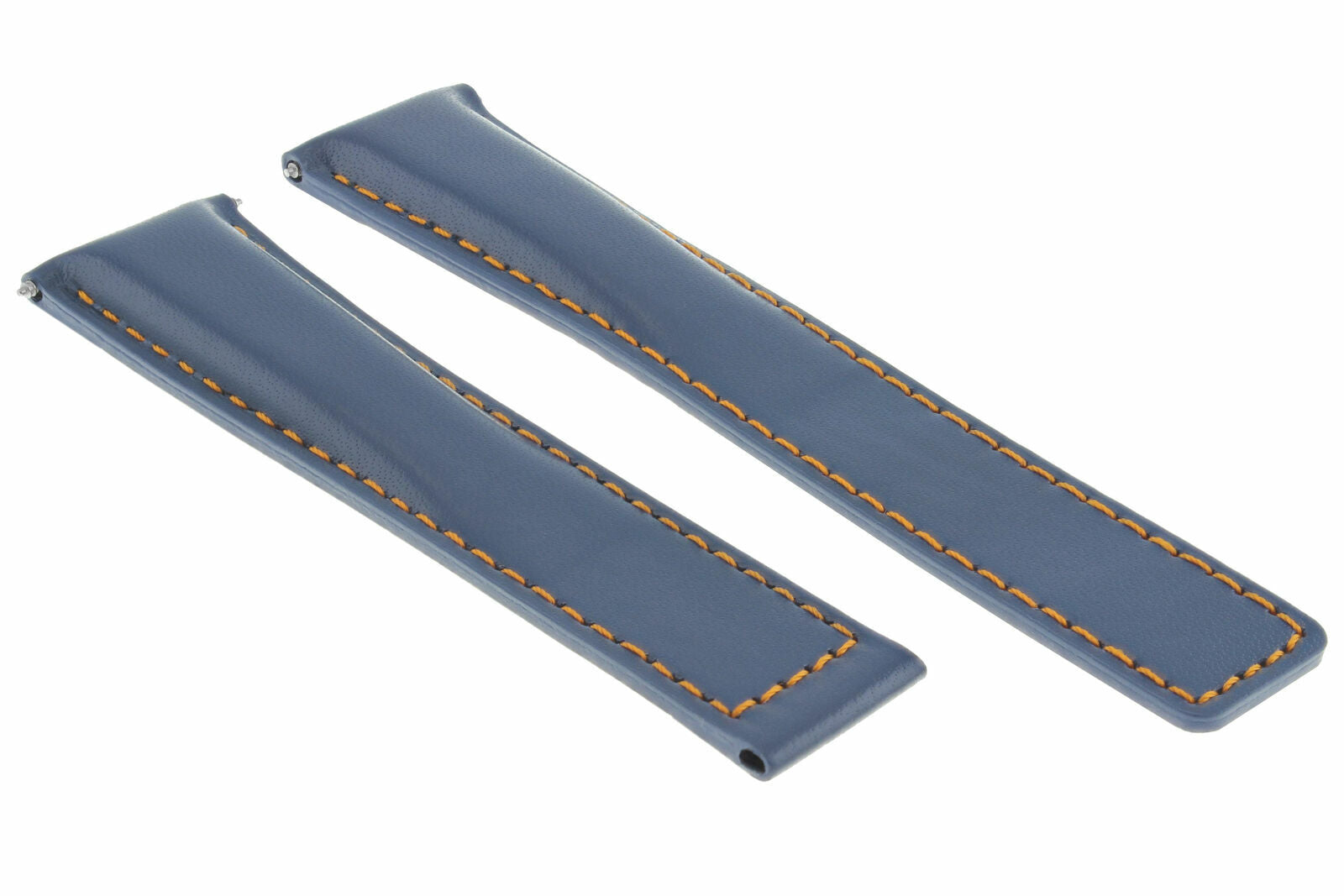19MM LEATHER WATCH BAND STRAP SMOOTH CLASP FOR TAG HEUER CARRERA WATCH BLUE OS