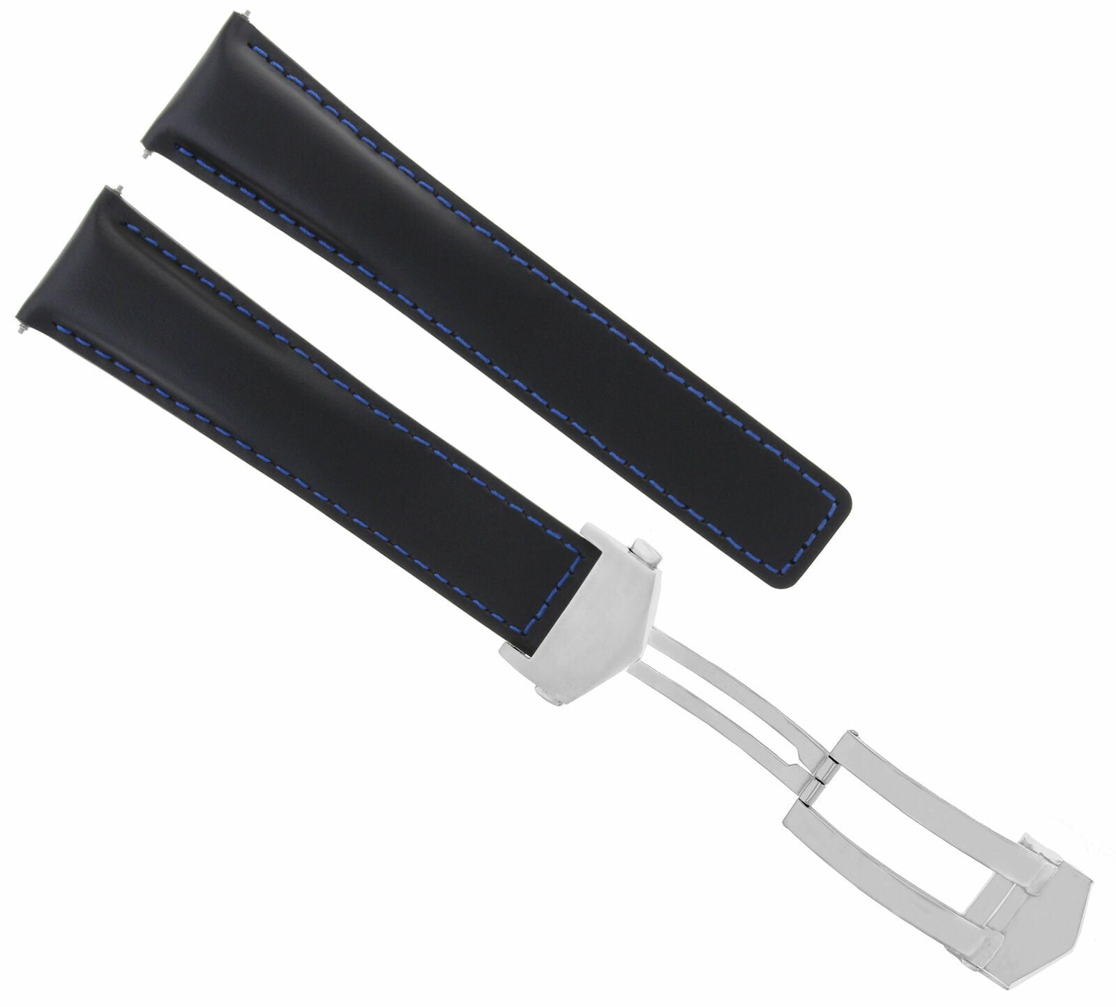 20MM LEATHER WATCH BAND STRAP FOR TAG HEUER CARRERA CALIBRE F-1 BLACK BLUE