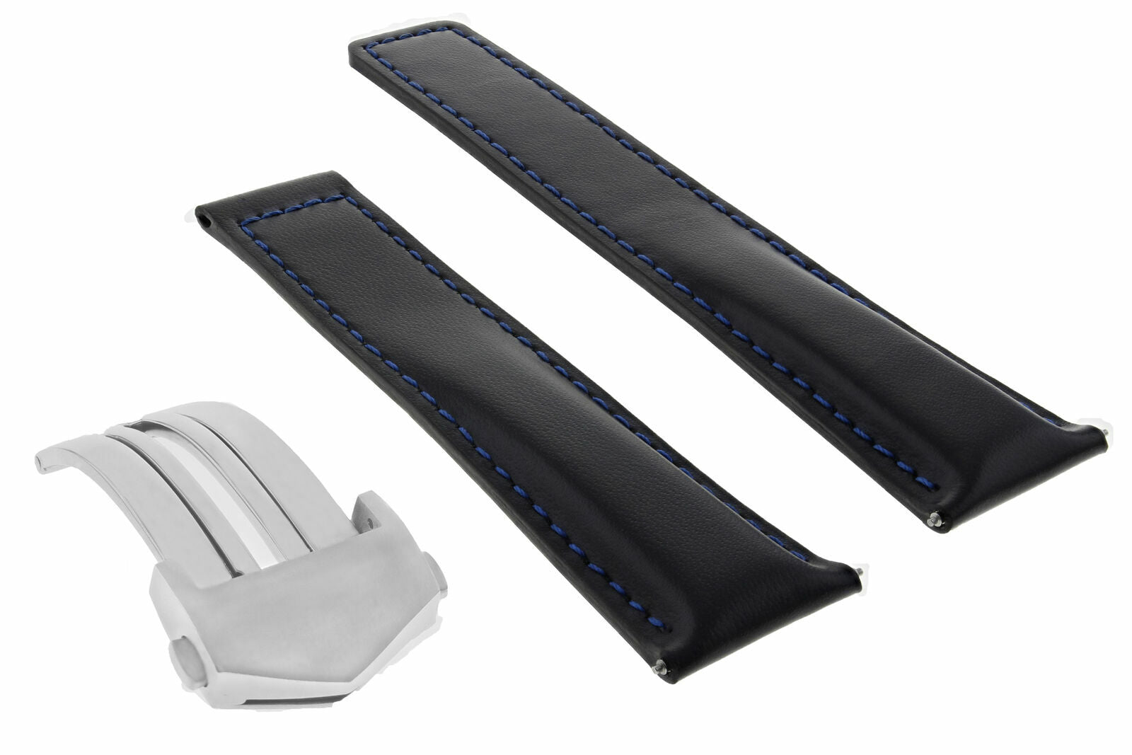 20MM LEATHER WATCH BAND STRAP FOR TAG HEUER CARRERA CALIBRE F-1 BLACK BLUE