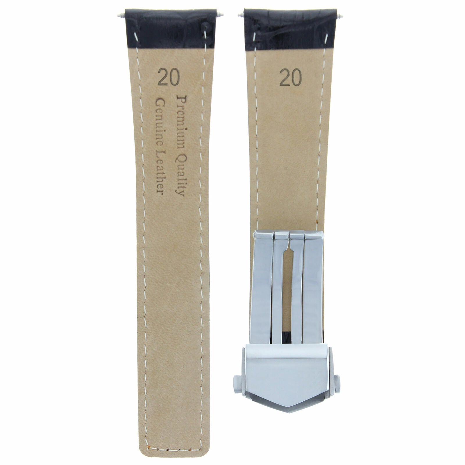 20MM LEATHER BAND STRAP FOR TAG HEUER CARRERA 1887 BLACK OS 9TC FC5037-39-42 TQ