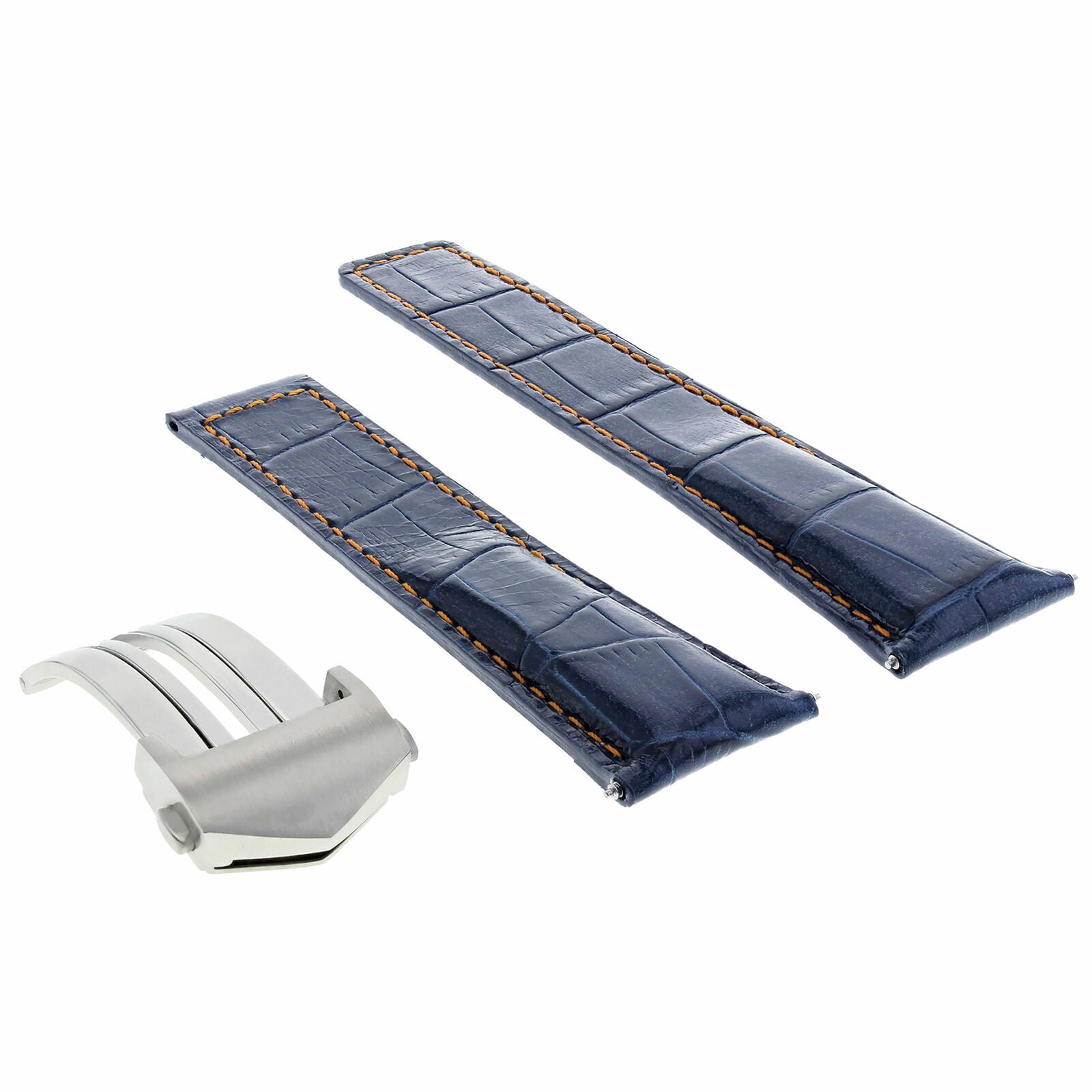 22MM LEATHER BAND STRAP FOR TAG HEUER CARRERA CHRONO BLUE OS FIT FC-5037-39-41