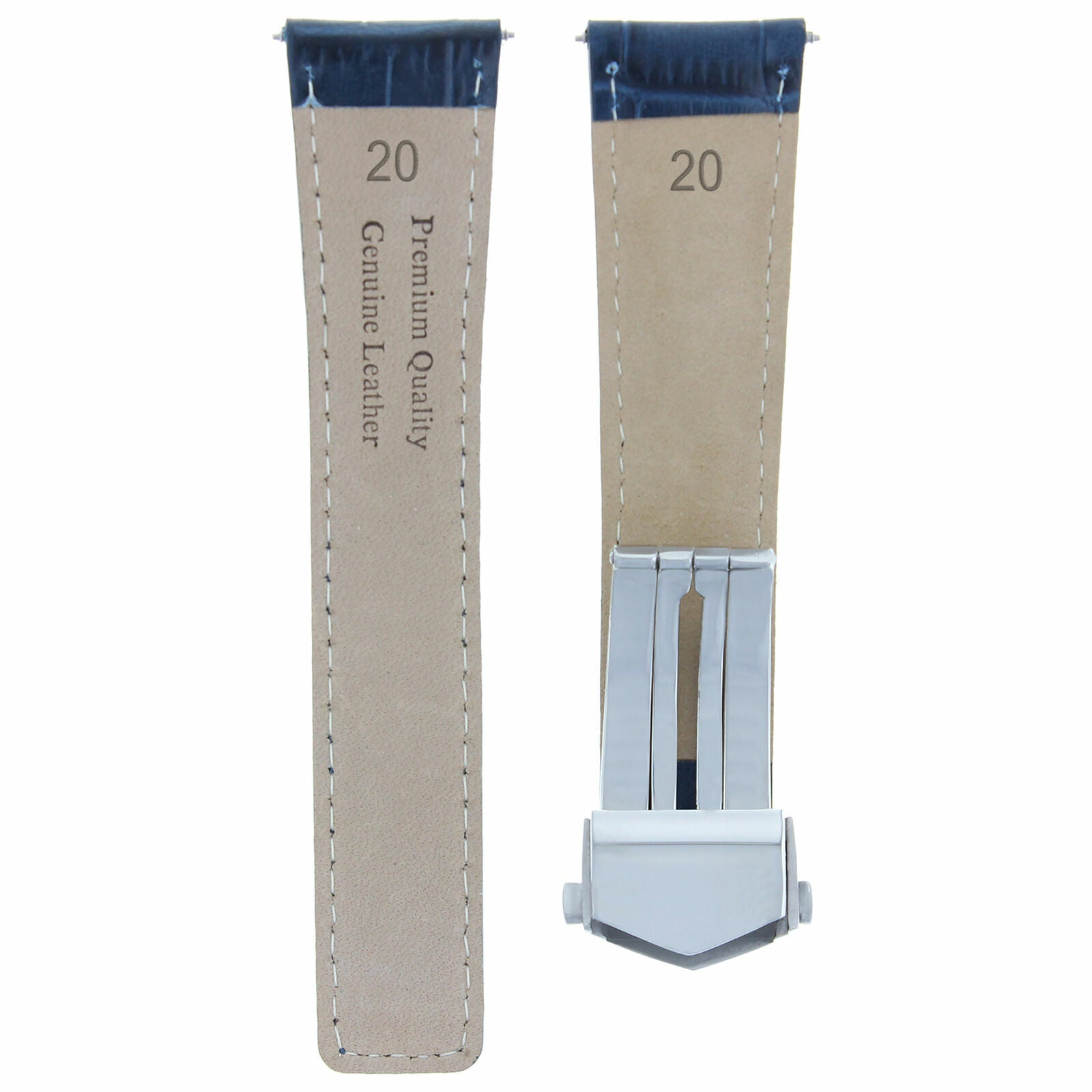 22MM LEATHER BAND STRAP FOR TAG HEUER CARRERA CHRONO BLUE OS FIT FC-5037-39-41