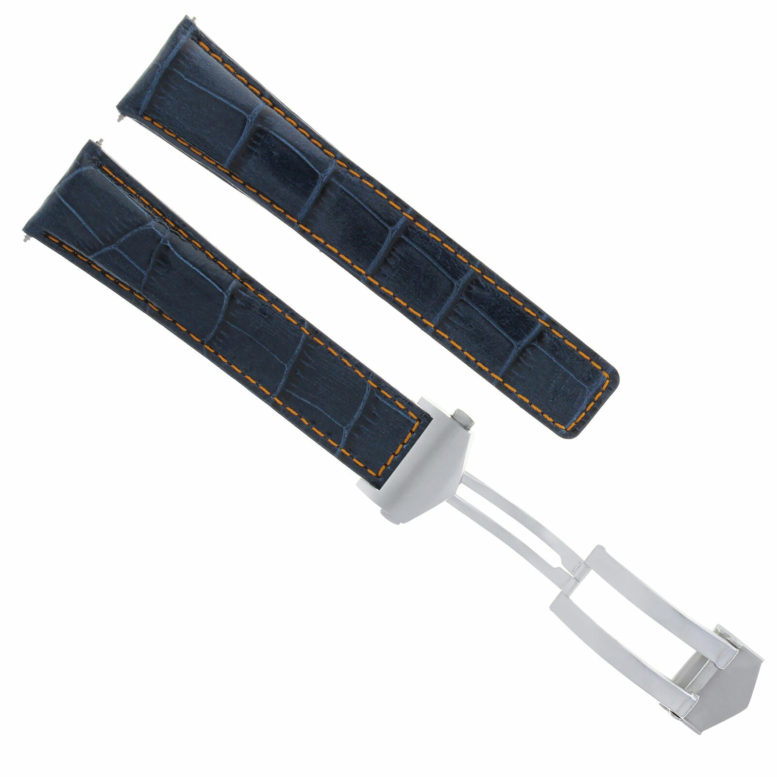 22MM LEATHER BAND STRAP FOR TAG HEUER CARRERA CHRONO BLUE OS FIT FC-5037-39-41