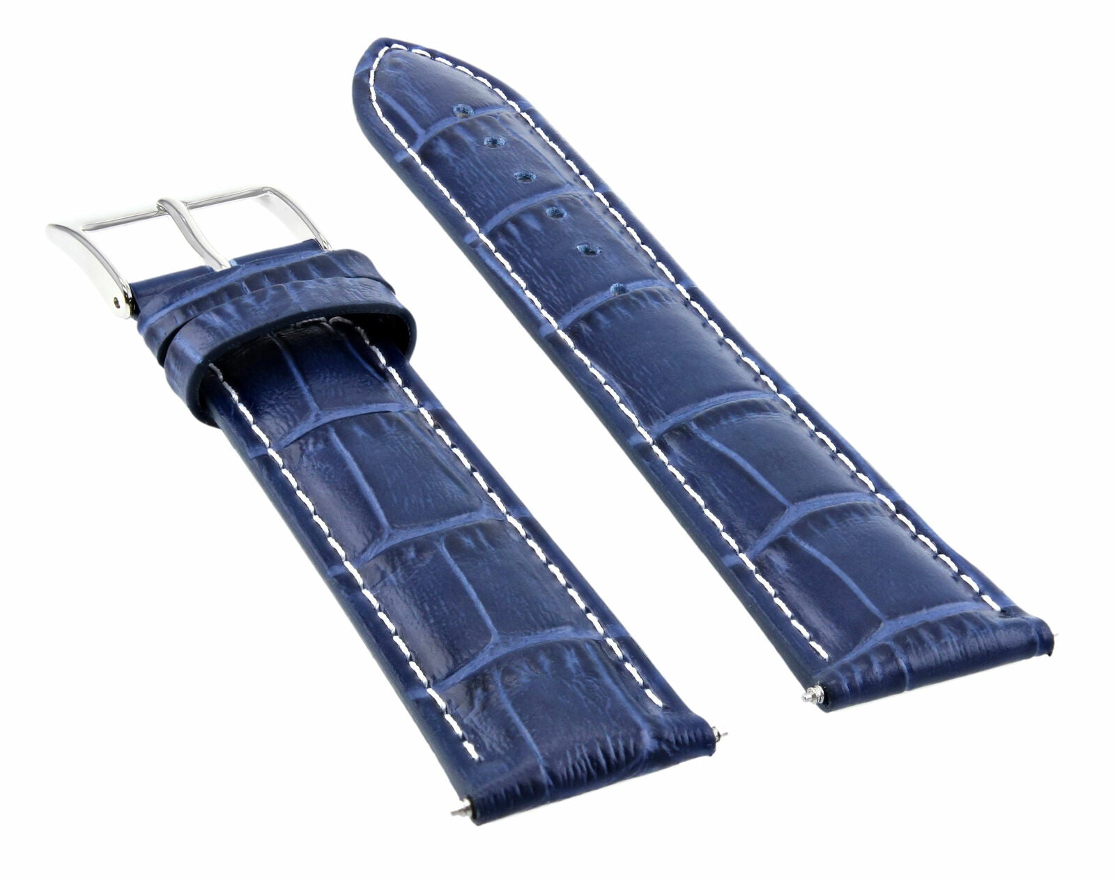 24MM ITALIA LEATHER WATCH STRAP BAND FOR BREITLING NAVITIMER ,COLT,ABYSS BLUE WS