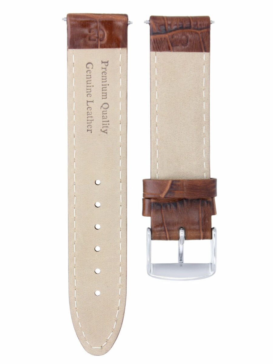 20MM LEATHER WATCH STRAP BAND FOR OMEGA SEAMASTER PLANET OCEAN L/BROWN/TAN WS