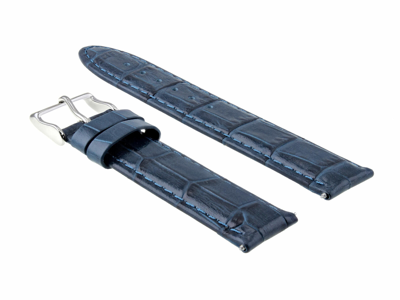 22MM PREMIUM LEATHER WATCH STRAP BAND FOR OMEGA SEAMASTER PLANET OCEAN BLUE