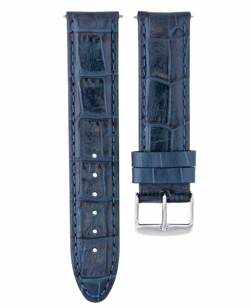 22MM PREMIUM LEATHER WATCH STRAP BAND FOR OMEGA SEAMASTER PLANET OCEAN BLUE