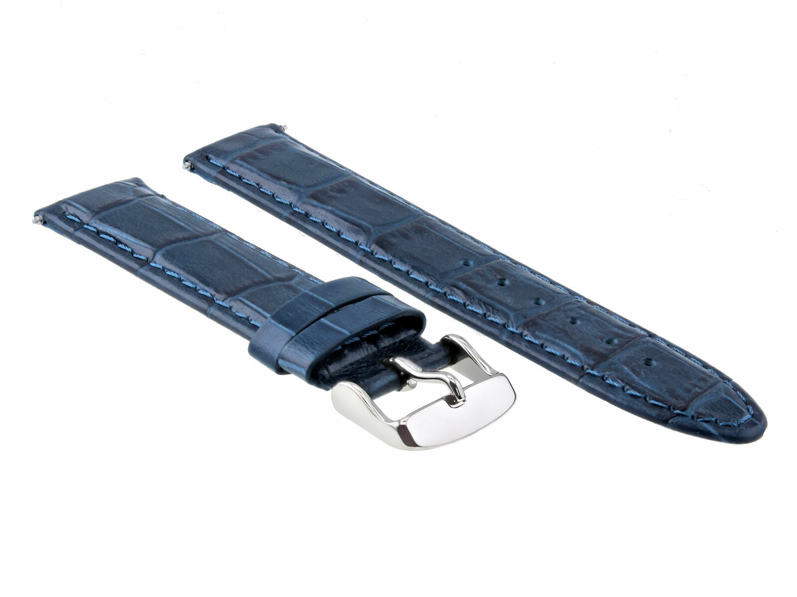 22MM PREMIUM LEATHER WATCH STRAP BAND FOR OMEGA SEAMASTER PLANET OCEAN BLUE