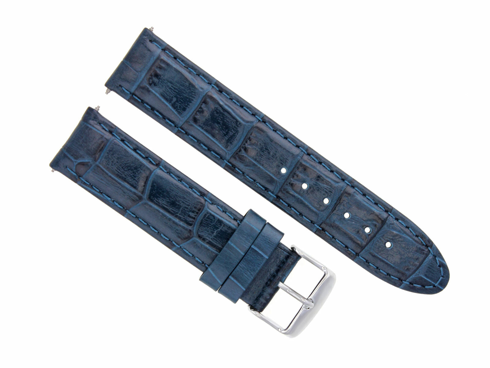 22MM PREMIUM LEATHER WATCH STRAP BAND FOR OMEGA SEAMASTER PLANET OCEAN BLUE
