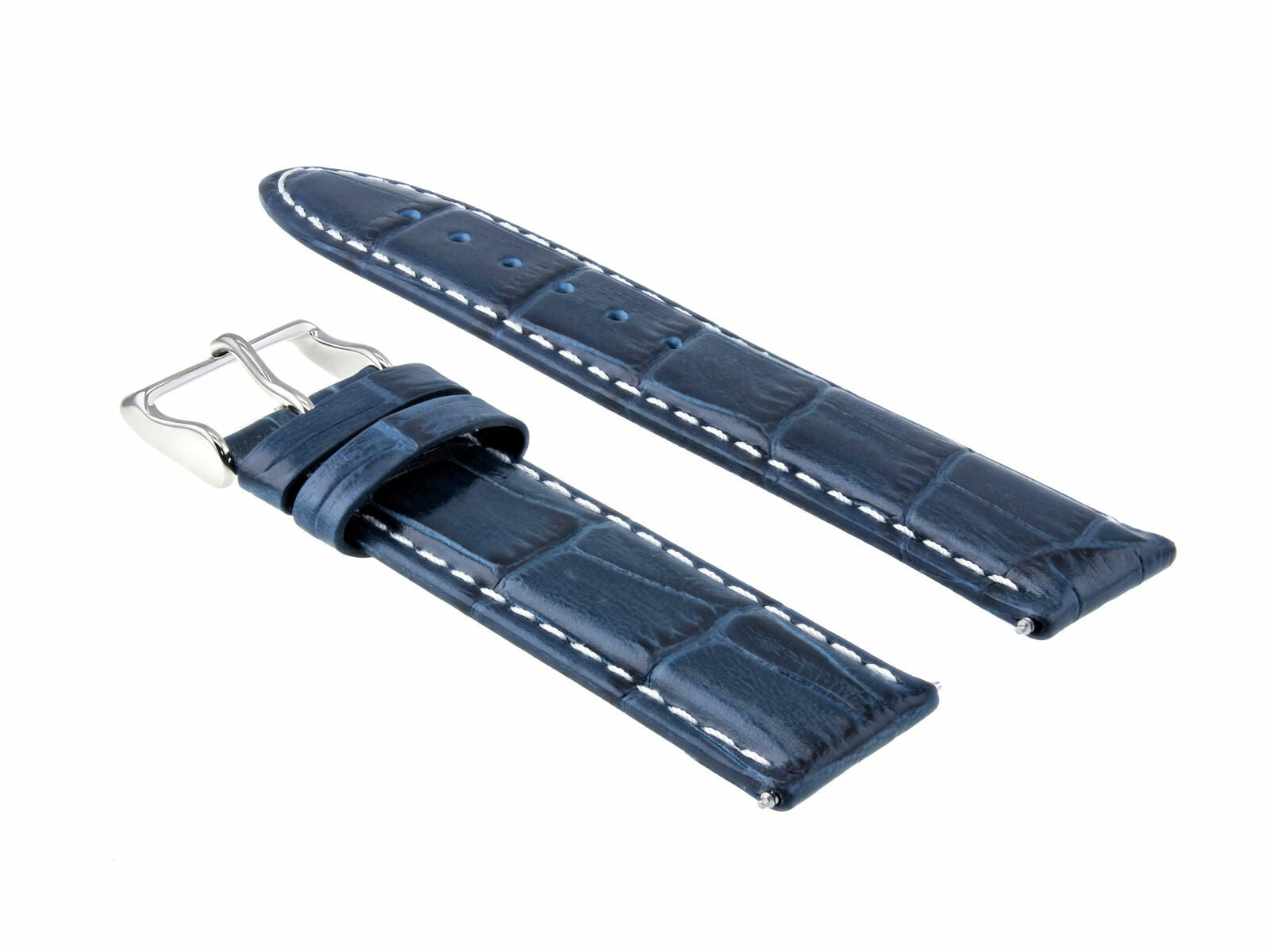 22MM LEATHER WATCH STRAP BAND FOR 45.5MM OMEGA SEAMASTER PLANET OCEAN BLUE WS