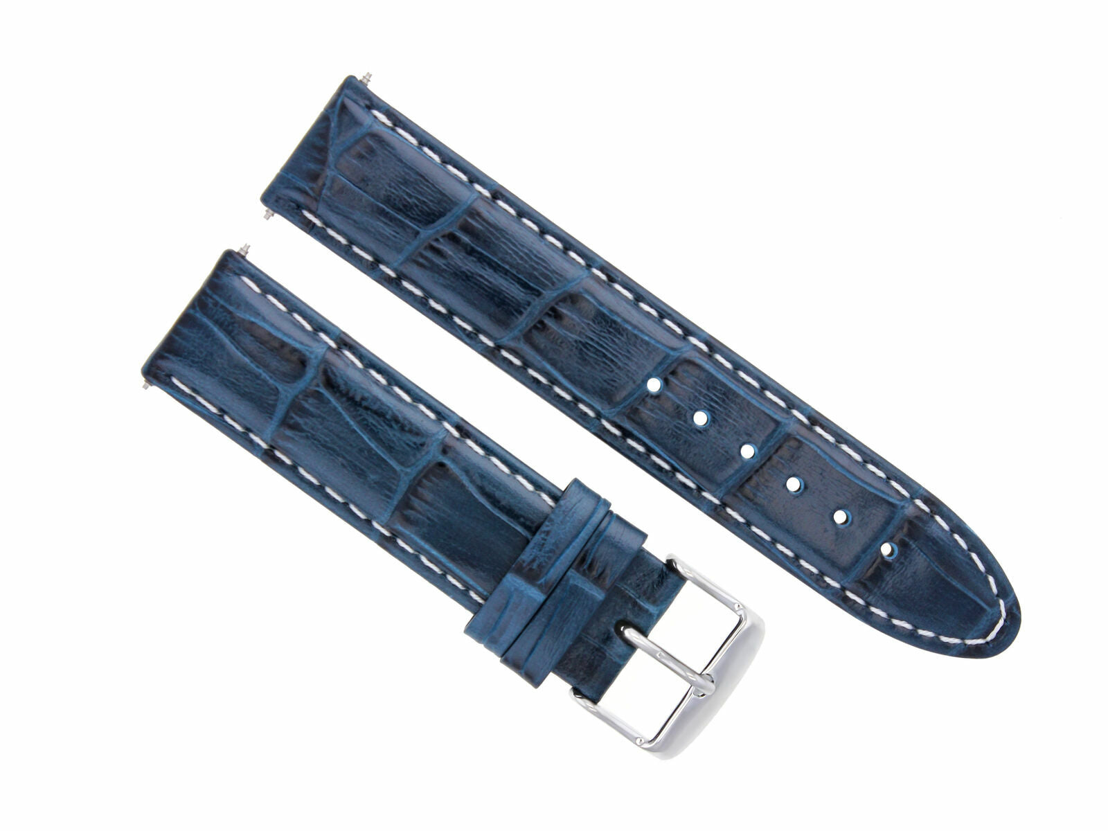 22MM LEATHER WATCH STRAP BAND FOR 45.5MM OMEGA SEAMASTER PLANET OCEAN BLUE WS
