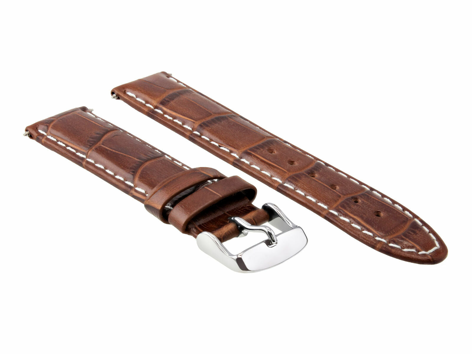 22MM LEATHER WATCH STRAP BAND FOR OMEGA SEAMASTER PLANET OCEAN BROWN/TAN WS TQ