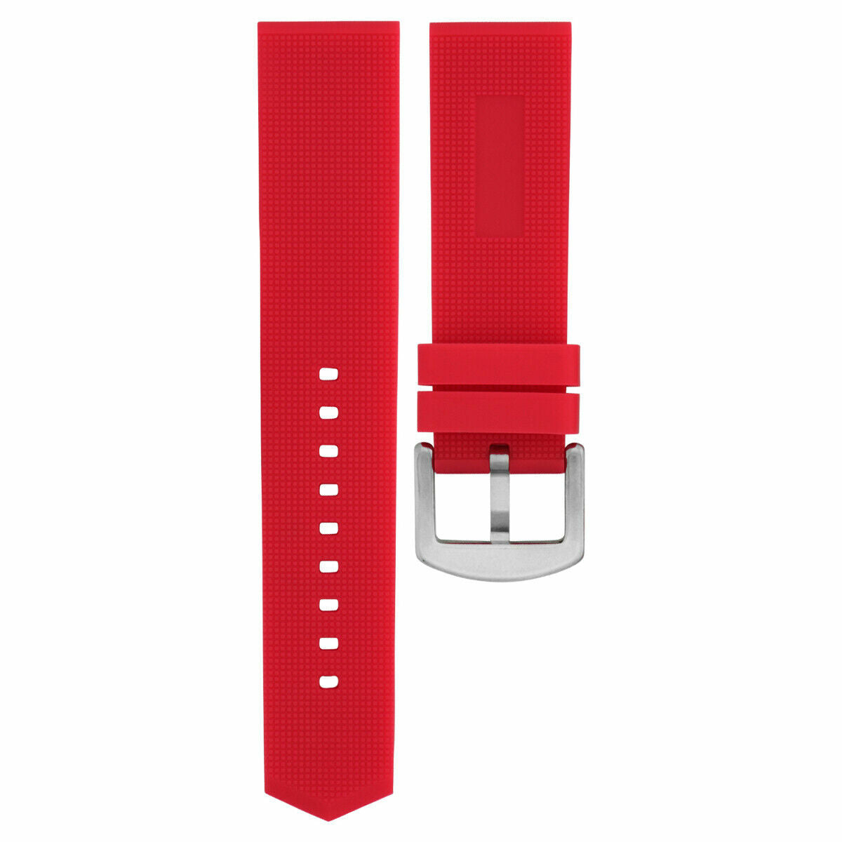 22MM RUBBER WATCH BAND STRAP DEPLOYMENT CLASP FOR TAG HEUER F-1 AQUARACER RED