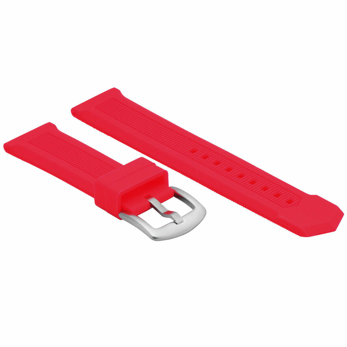 22MM RUBBER WATCH BAND STRAP DEPLOYMENT CLASP FOR TAG HEUER F-1 AQUARACER RED