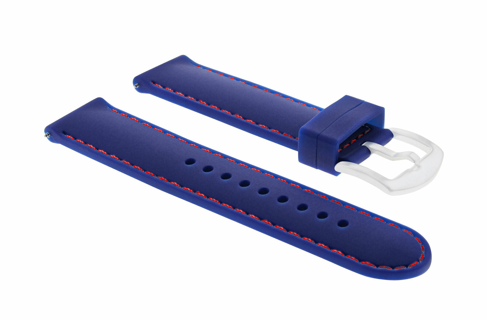 20MM RUBBER DIVER WATCH BAND STRAP FOR OMEGA SPEEDMASTER MOON WATCH BLUE RED STITCH