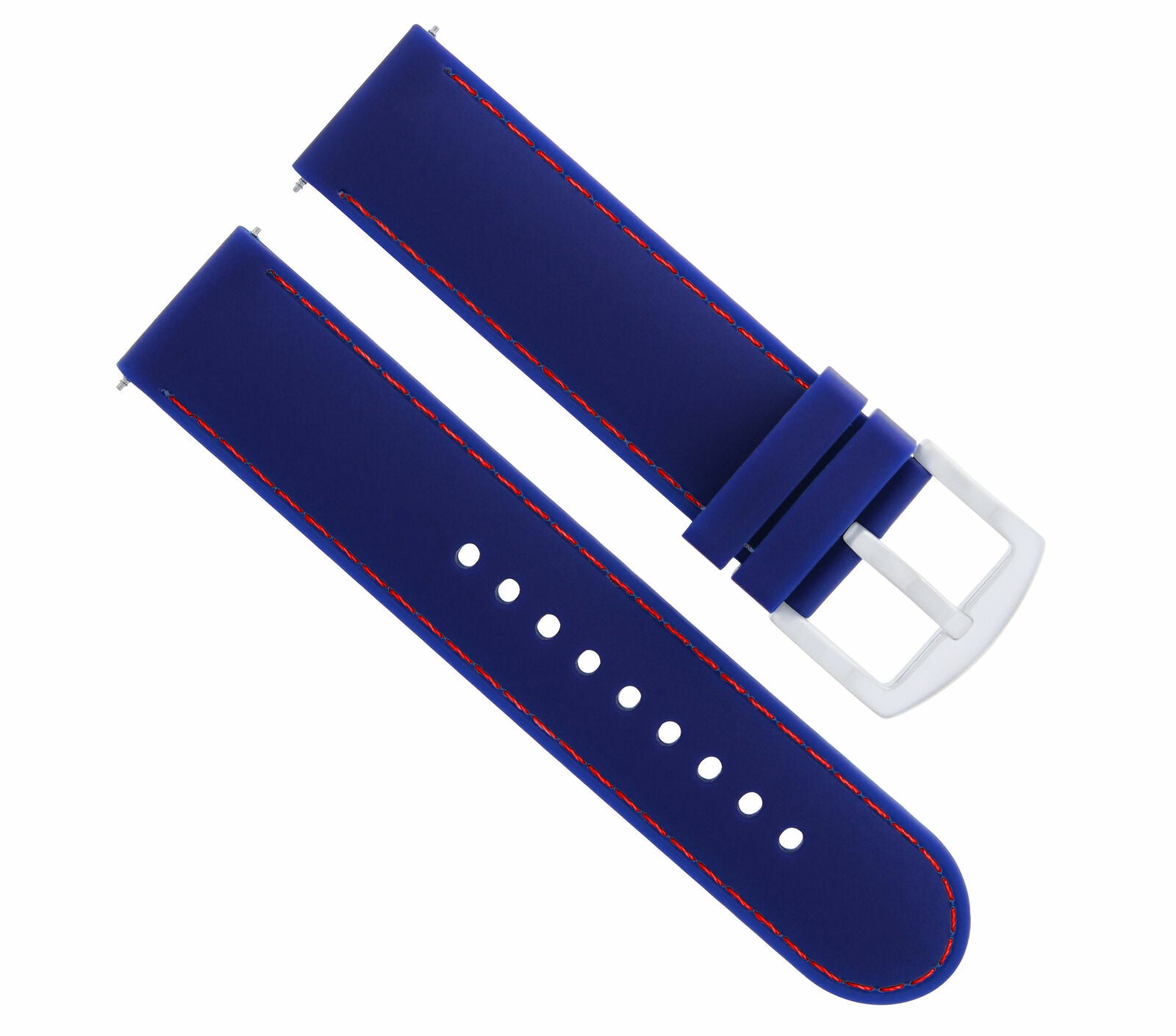 20MM RUBBER DIVER WATCH BAND STRAP FOR OMEGA SPEEDMASTER MOON WATCH BLUE RED STITCH