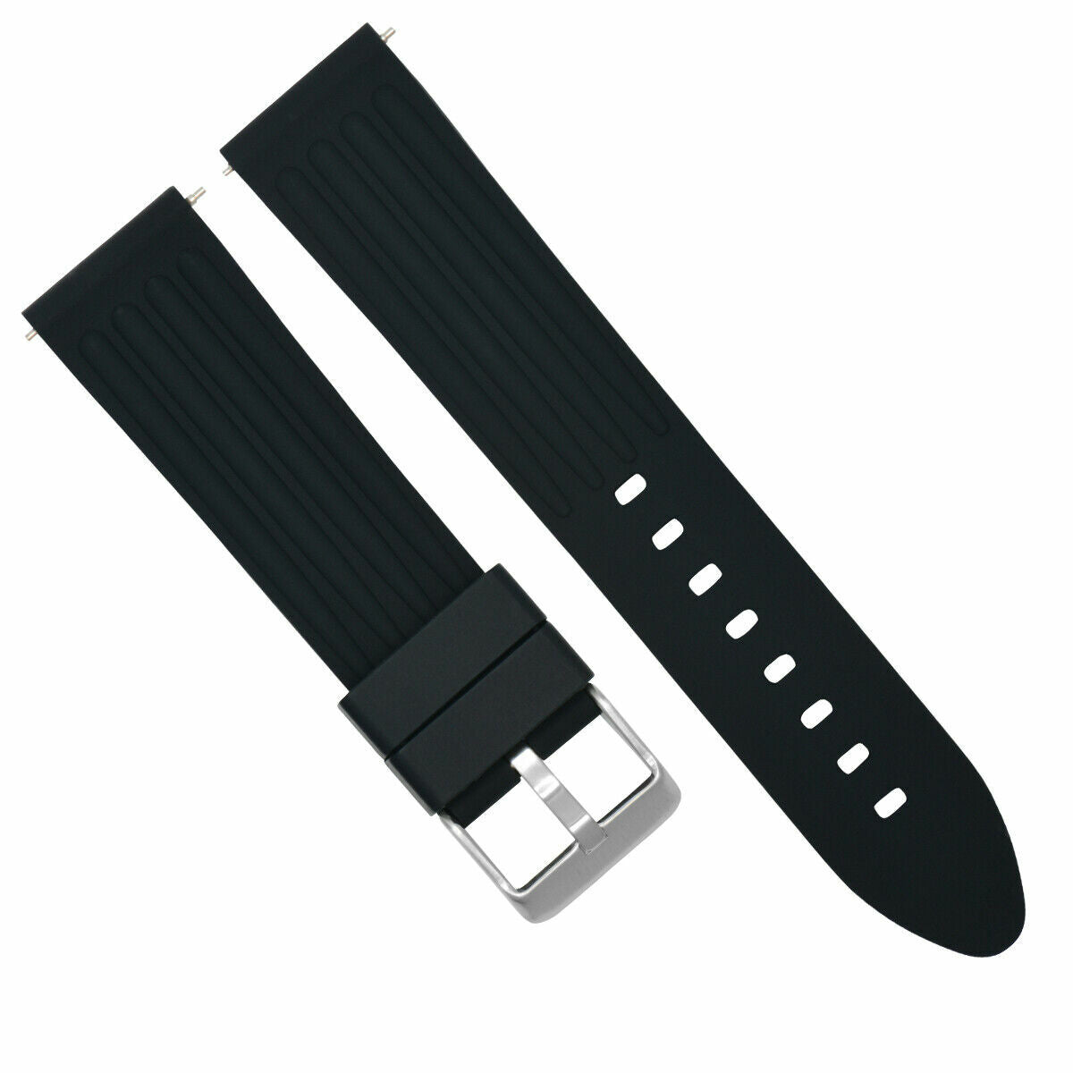 22MM SILICONE RUBBER DIVER BAND STRAP FOR BREITLING NAVITIMER PILOT COLT BLACK