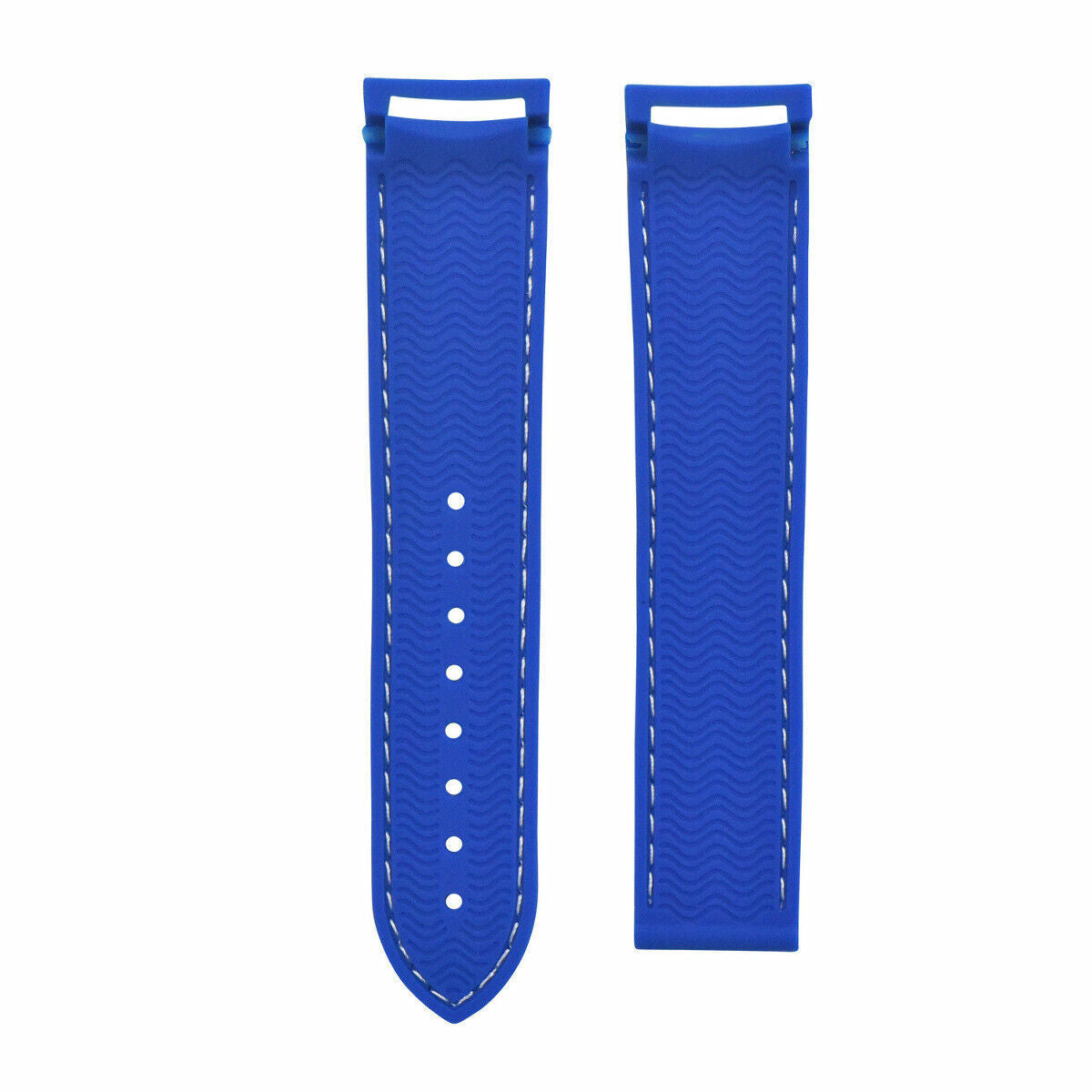 20MM RUBBER DIVER STRAP BAND 41MM FOR OMEGA SEAMASTER WATCH CURVED END LIGHT BLUE WS