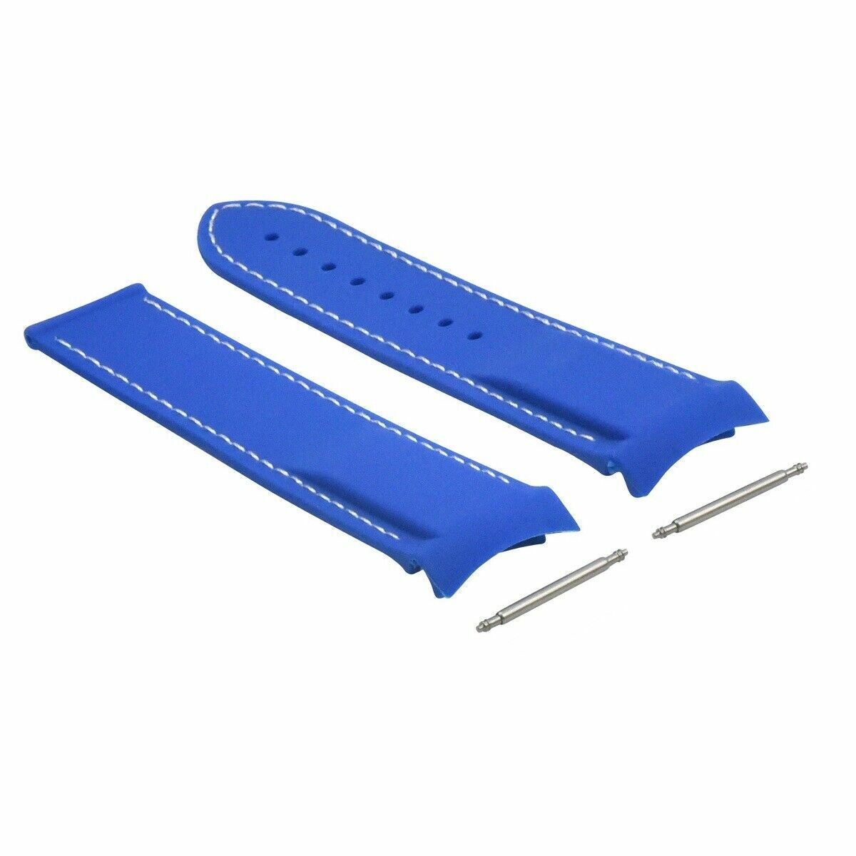20MM RUBBER DIVER STRAP BAND 41MM FOR OMEGA SEAMASTER WATCH CURVED END LIGHT BLUE WS