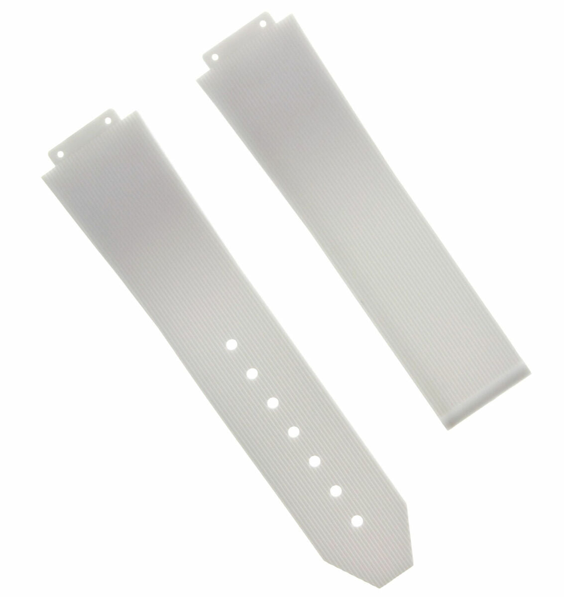 24MM RUBBER REPLACEMENT LINES TIRE BAND STRAP FOR 44-44.5-45MM H HUBLOT WHITE