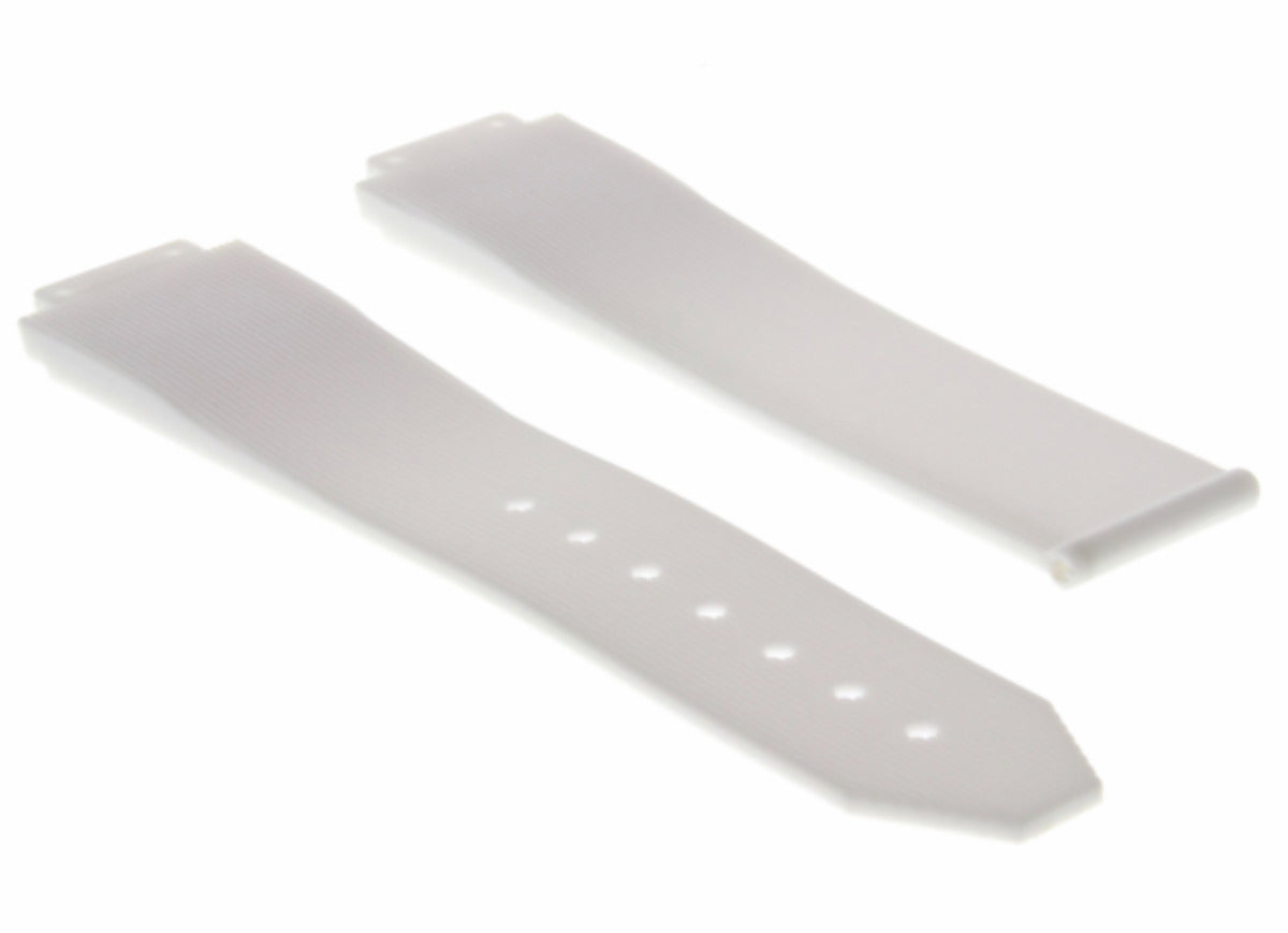 24MM RUBBER REPLACEMENT LINES TIRE BAND STRAP FOR 44-44.5-45MM H HUBLOT WHITE