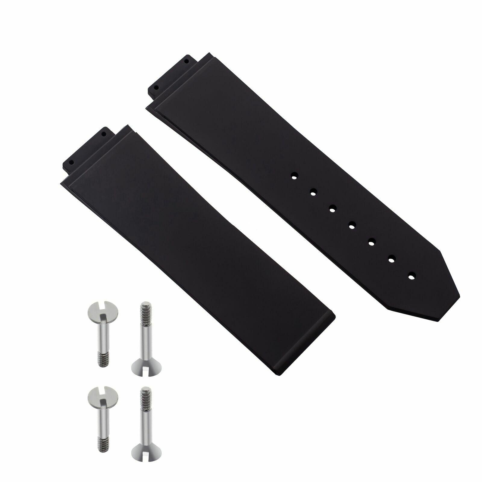 24MM RUBBER WATCH BAND STRAP FOR HUBLOT 44-45MM H BIG BANG + 4 STEEL SCREWS