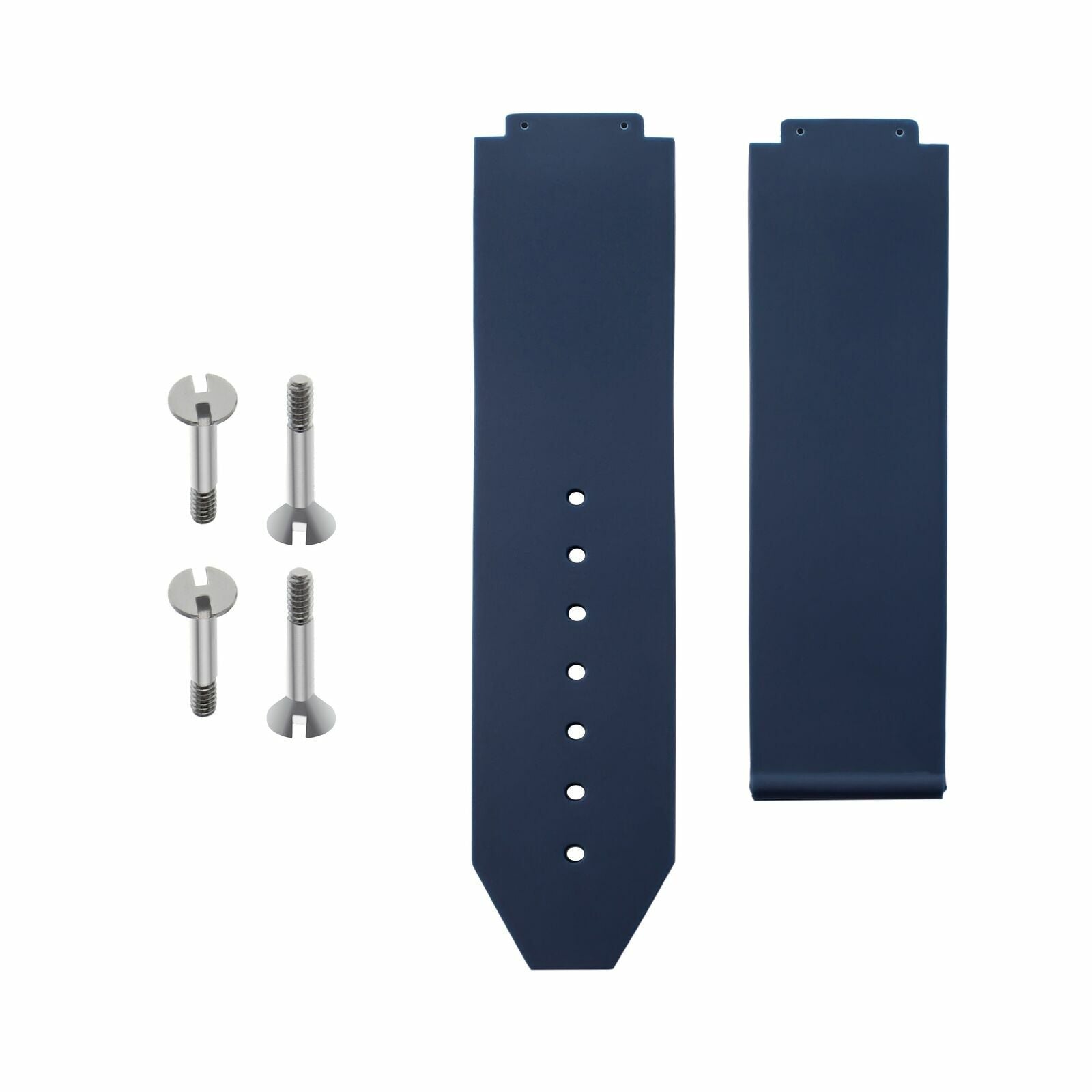 24MM RUBBER WATCH BAND STRAP FOR HUBLOT 44-45MM H BIG BANG WATCH + 4 SCREW BLUE