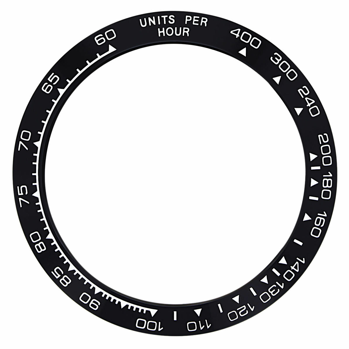 CERAMIC BEZEL FOR ROLEX DAYTONA 16500 16520 116500 116509,116520 BLACK/W ENGRAVE