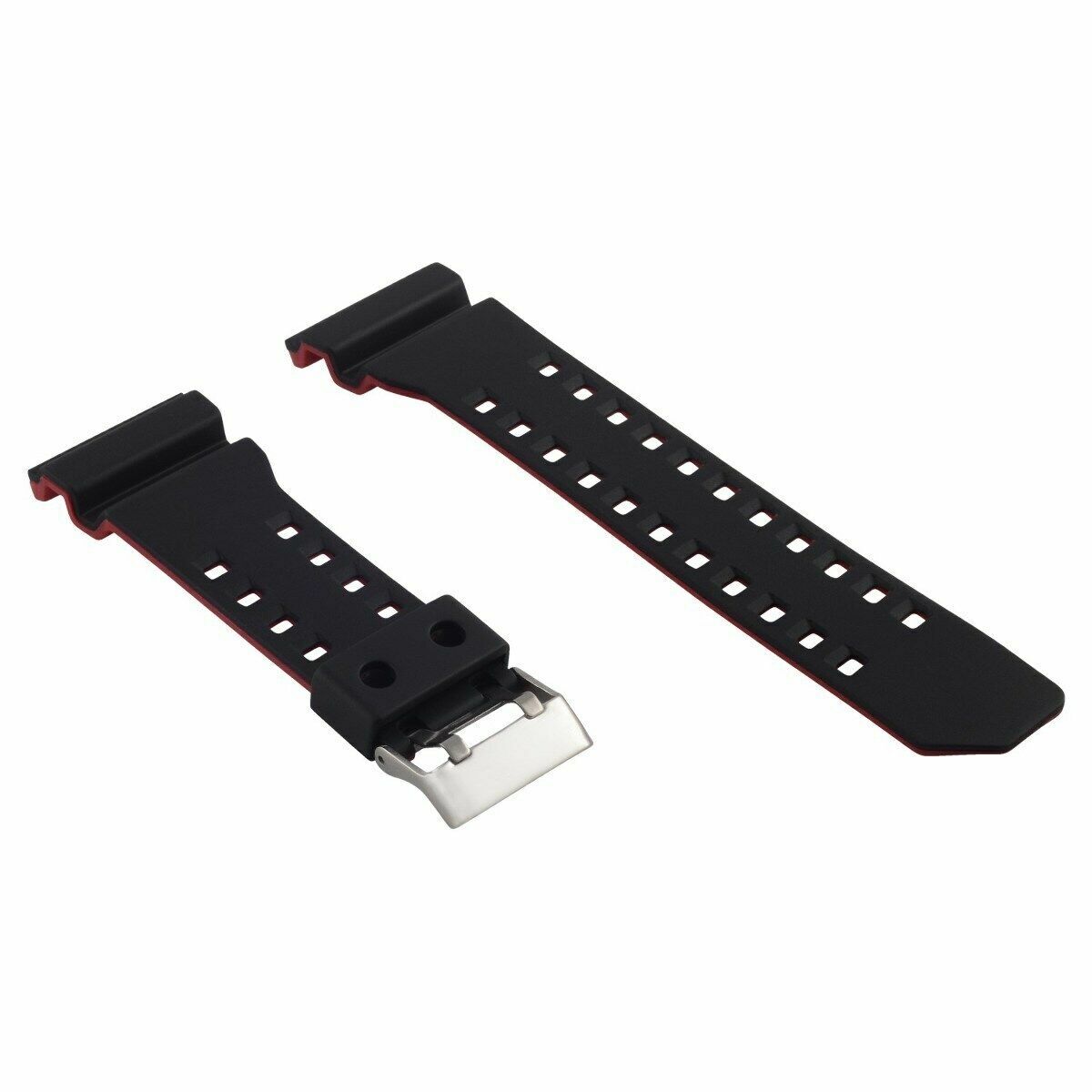 RUBBER WATCH BAND STRAP FOR CASIO G SHOCK GA-110 GA-120 GA-200 BLACK - RED