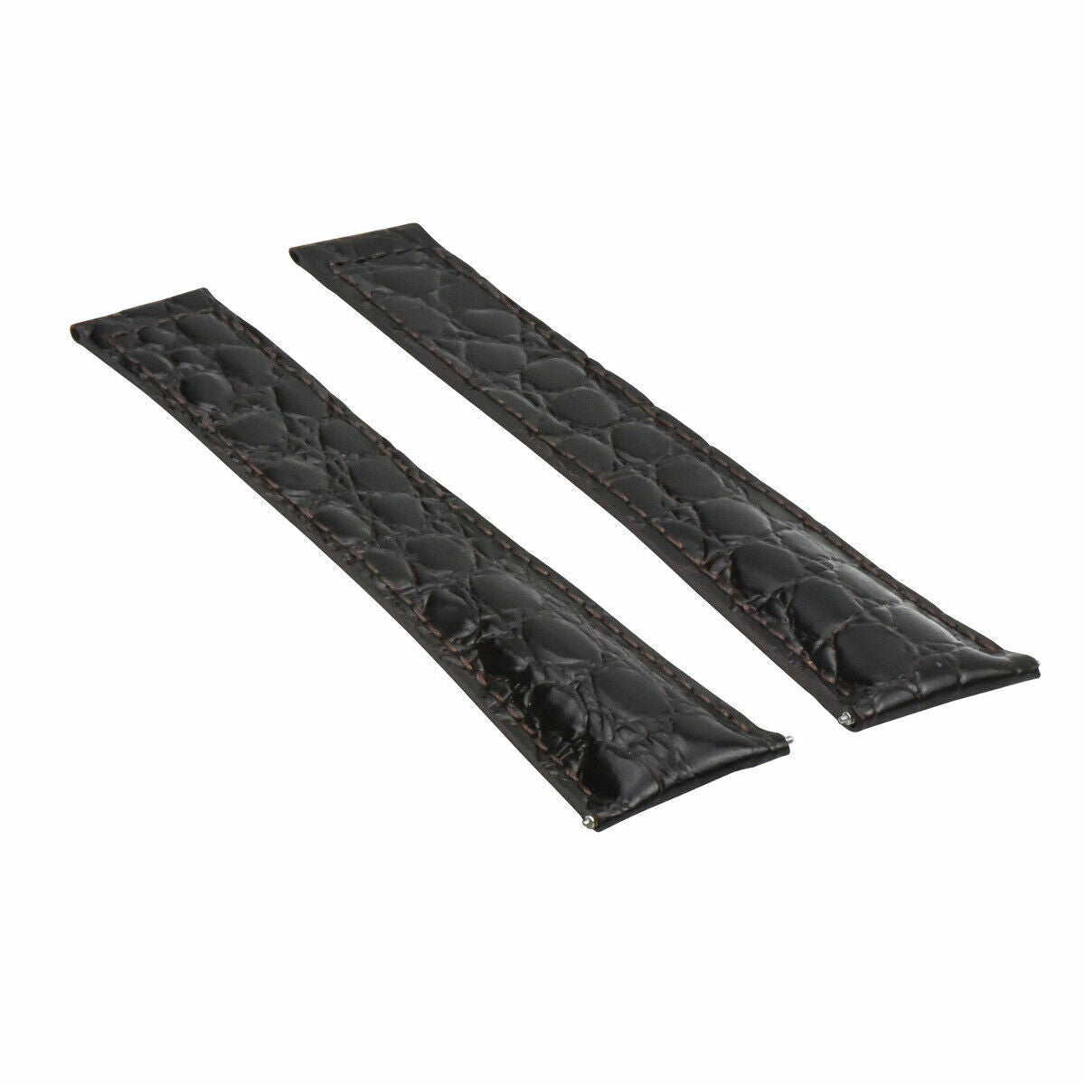 24MM GENUINE LEATHER STRAP ALLIGATOR GRAIN BAND FOR MAURICE LACROIX WATCH BROWN