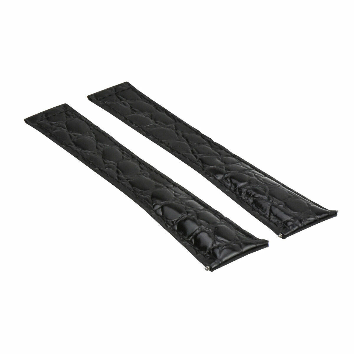 24MM GENUINE LEATHER STRAP ALLIGATOR GRAIN BAND FOR MAURICE LACROIX WATCH BLACK